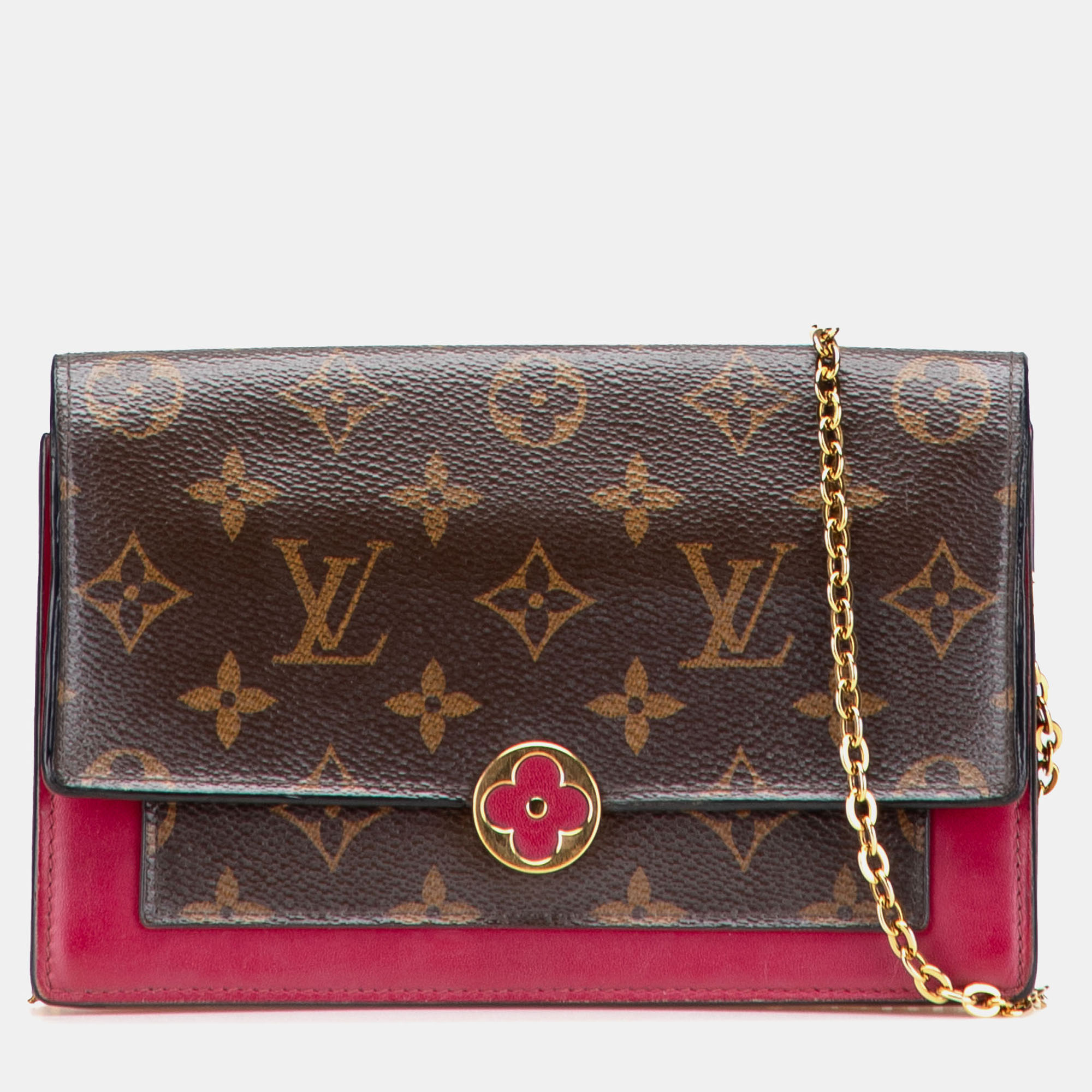 

Louis Vuitton Brown/Red Monogram Flore Wallet On Chain
