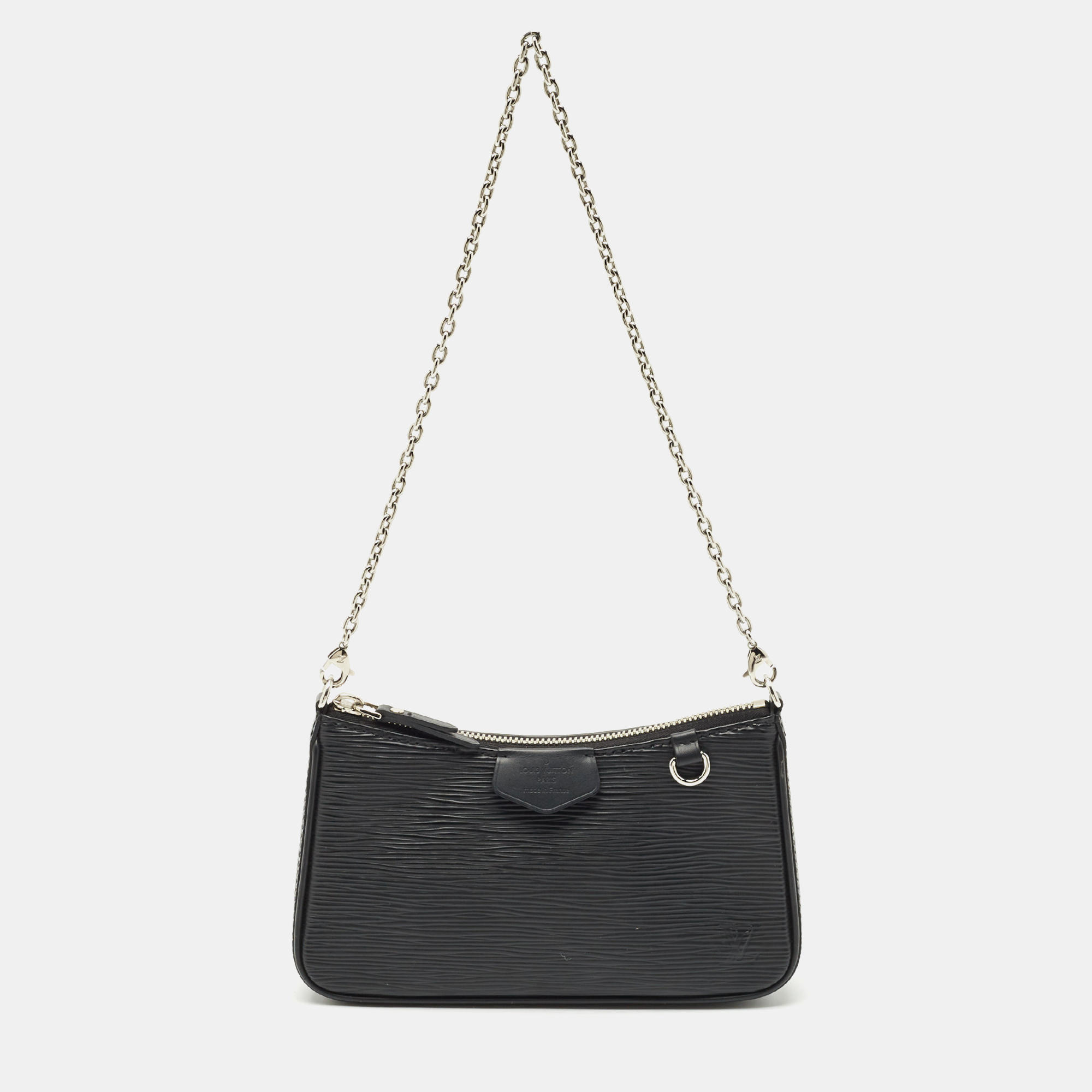 Pre-owned Louis Vuitton Black Epi Leather Easy Pouch On Strap Bag