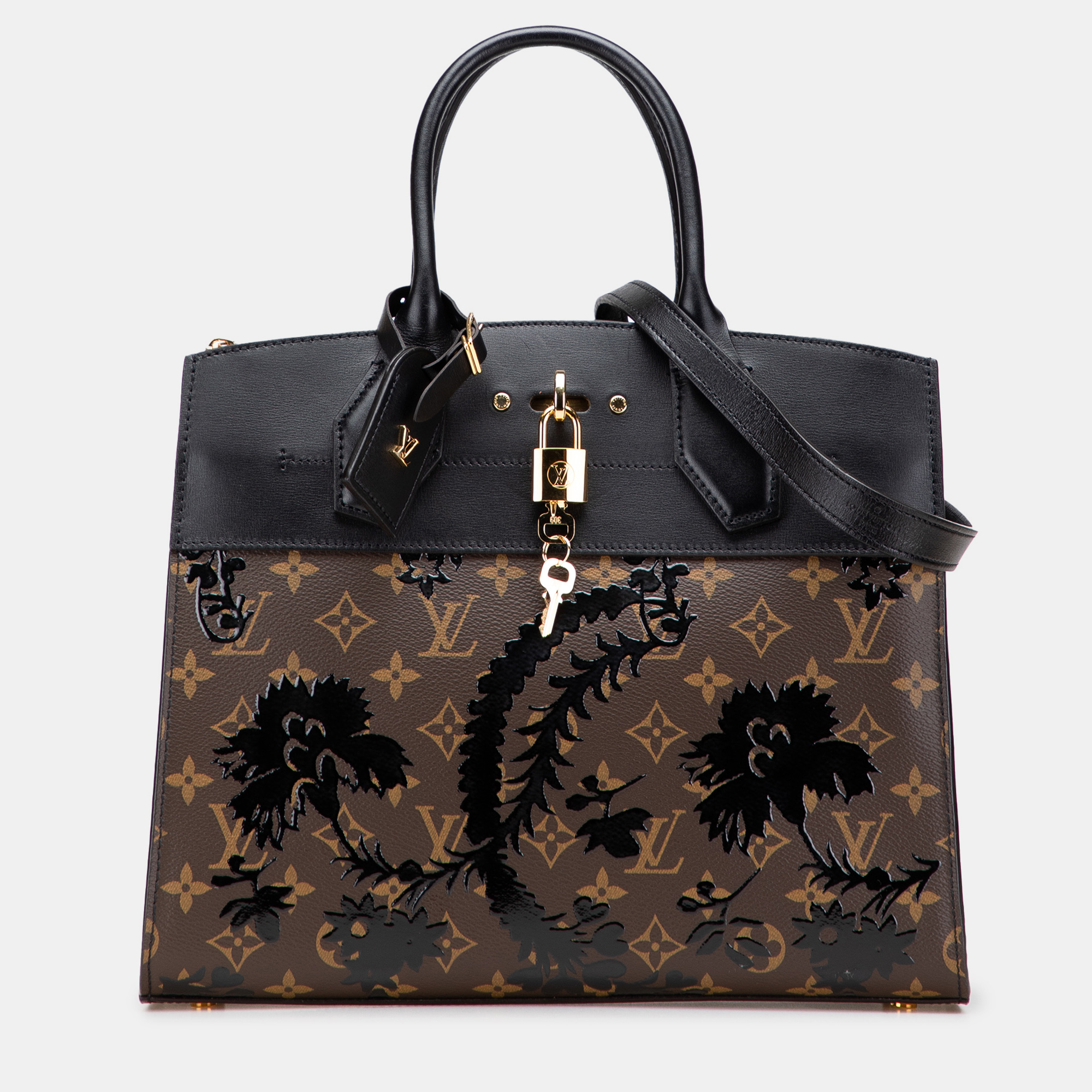 Pre-owned Louis Vuitton Brown Monogram City Steamer Blossom Mm Handbag