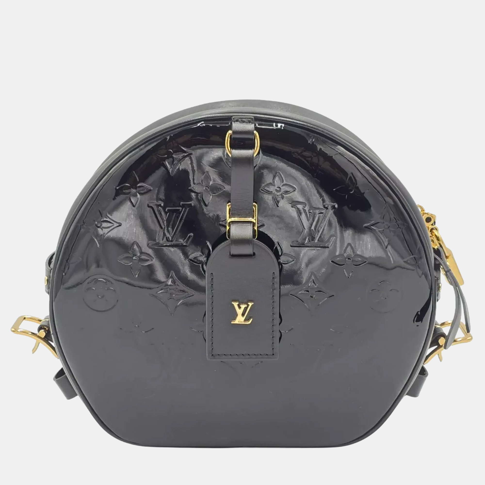 

Louis Vuitton Boite Chapeau Souple MM Black Vernis and Leather Shoulder Bag