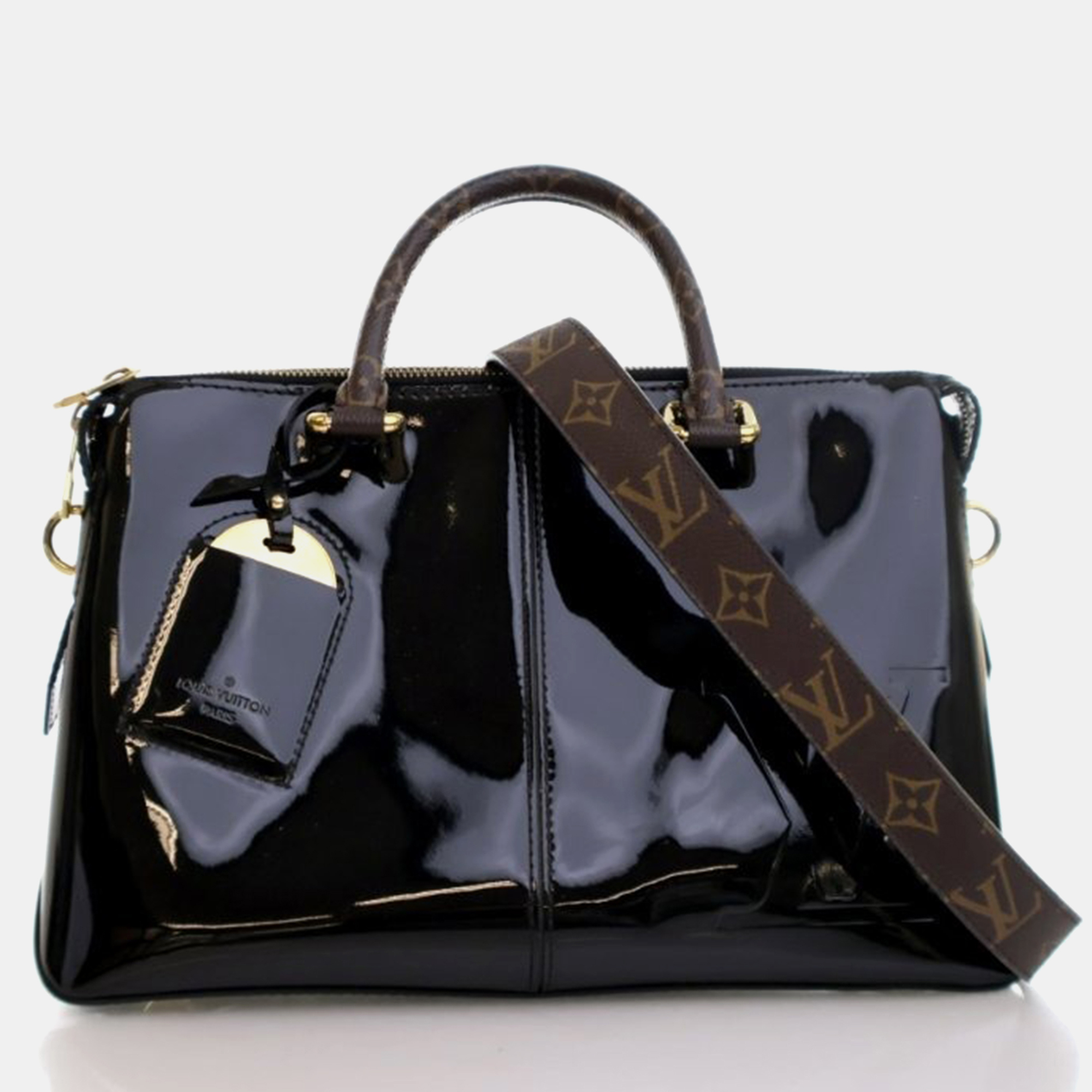 Pre-owned Louis Vuitton Miroir Tote Black Monogram Vernis Leather Shoulder Bag