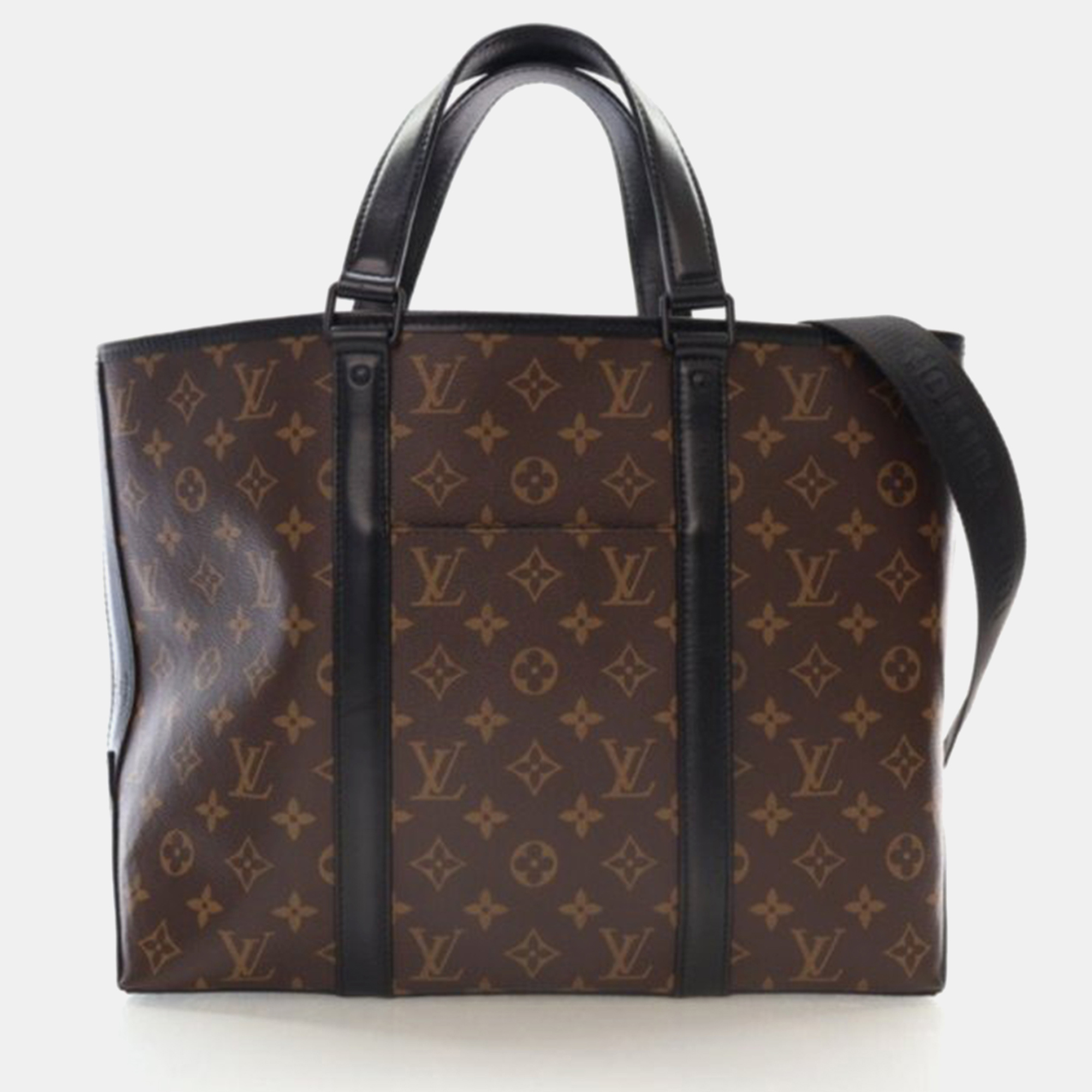 

Louis Vuitton Weekend Tote PM Monogram Macassar Canvas Bag, Brown