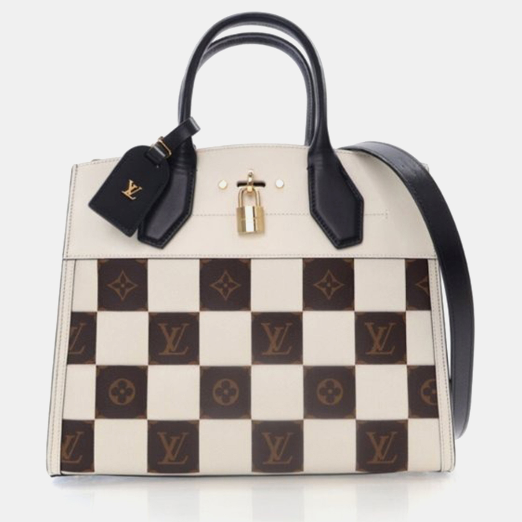 

Louis Vuitton City Steamer MM Black Calfskin Handbag, Multicolor