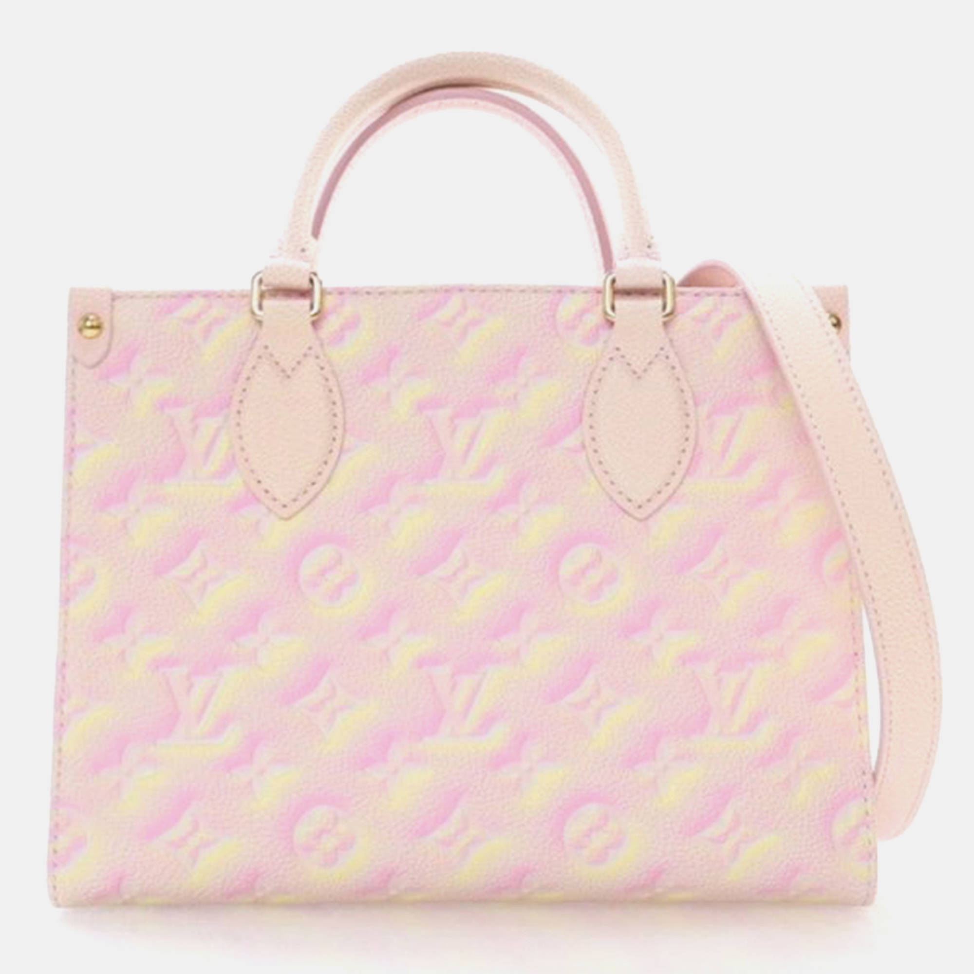 

Louis Vuitton OnTheGo PM Pink Monogram Empreinte Leather Tote Bag