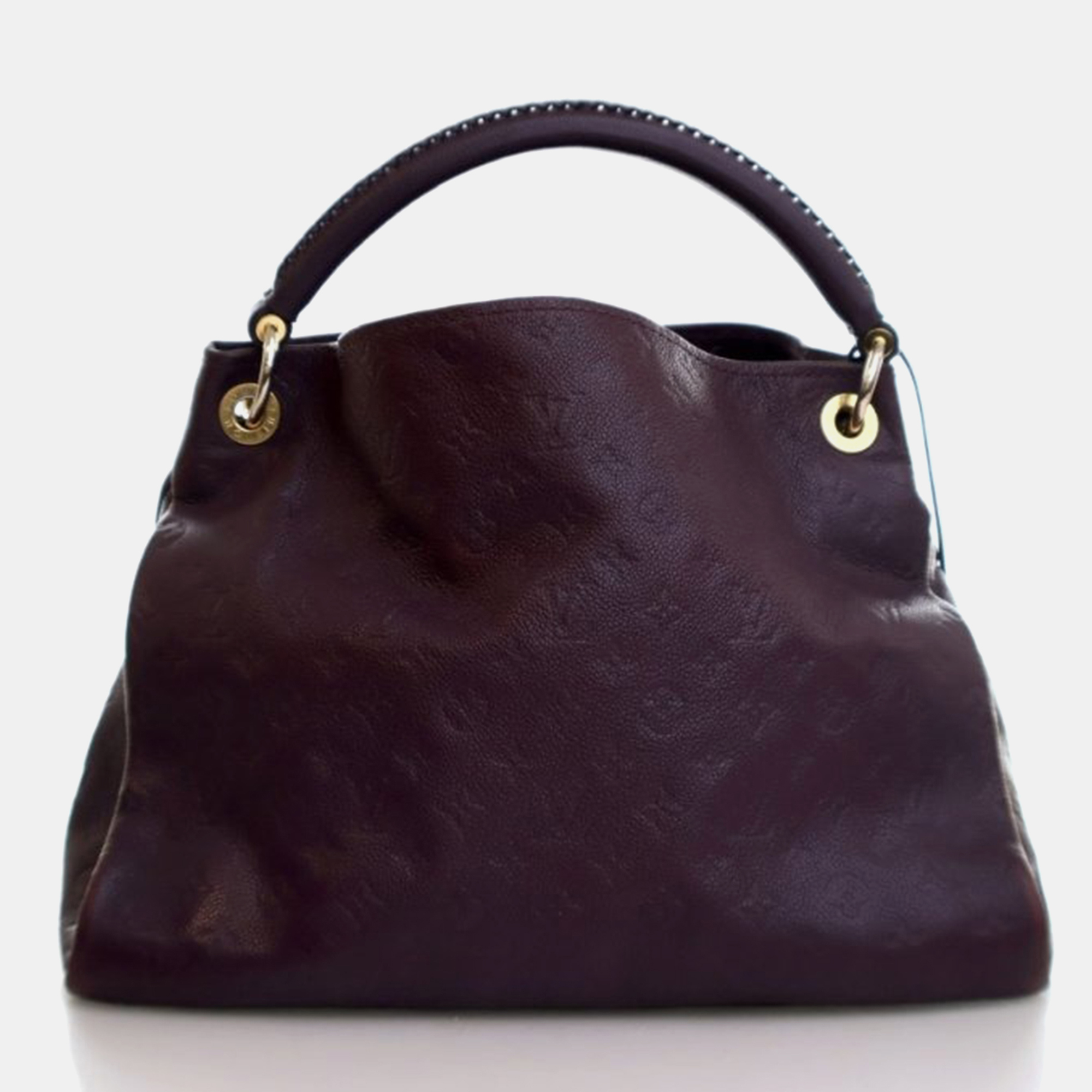 

Louis Vuitton Artsy MM Purple Monogram Empreinte Leather Shoulder Bag, Brown