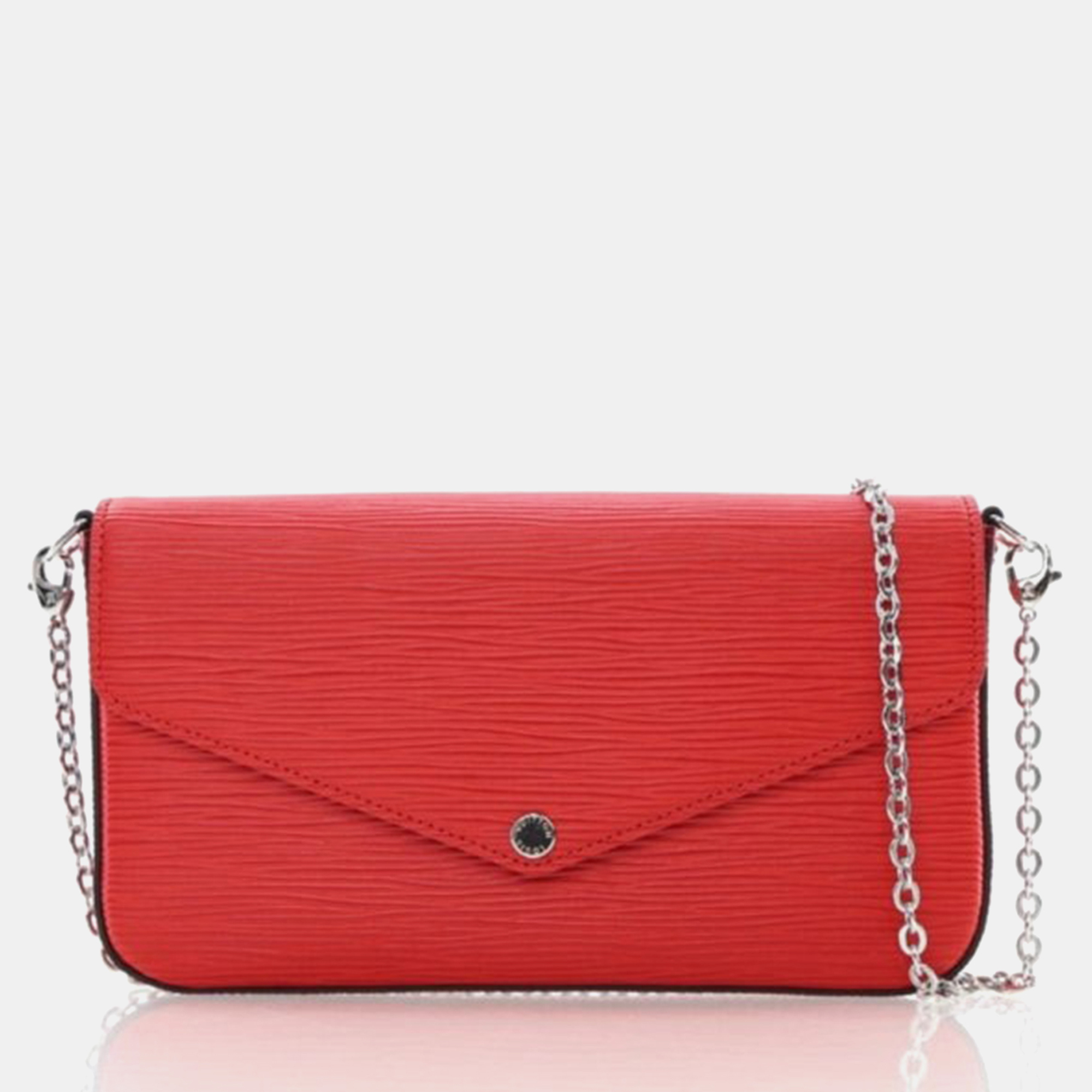 

Louis Vuitton Felicie Pochette Red Epi Leather Chain Bag