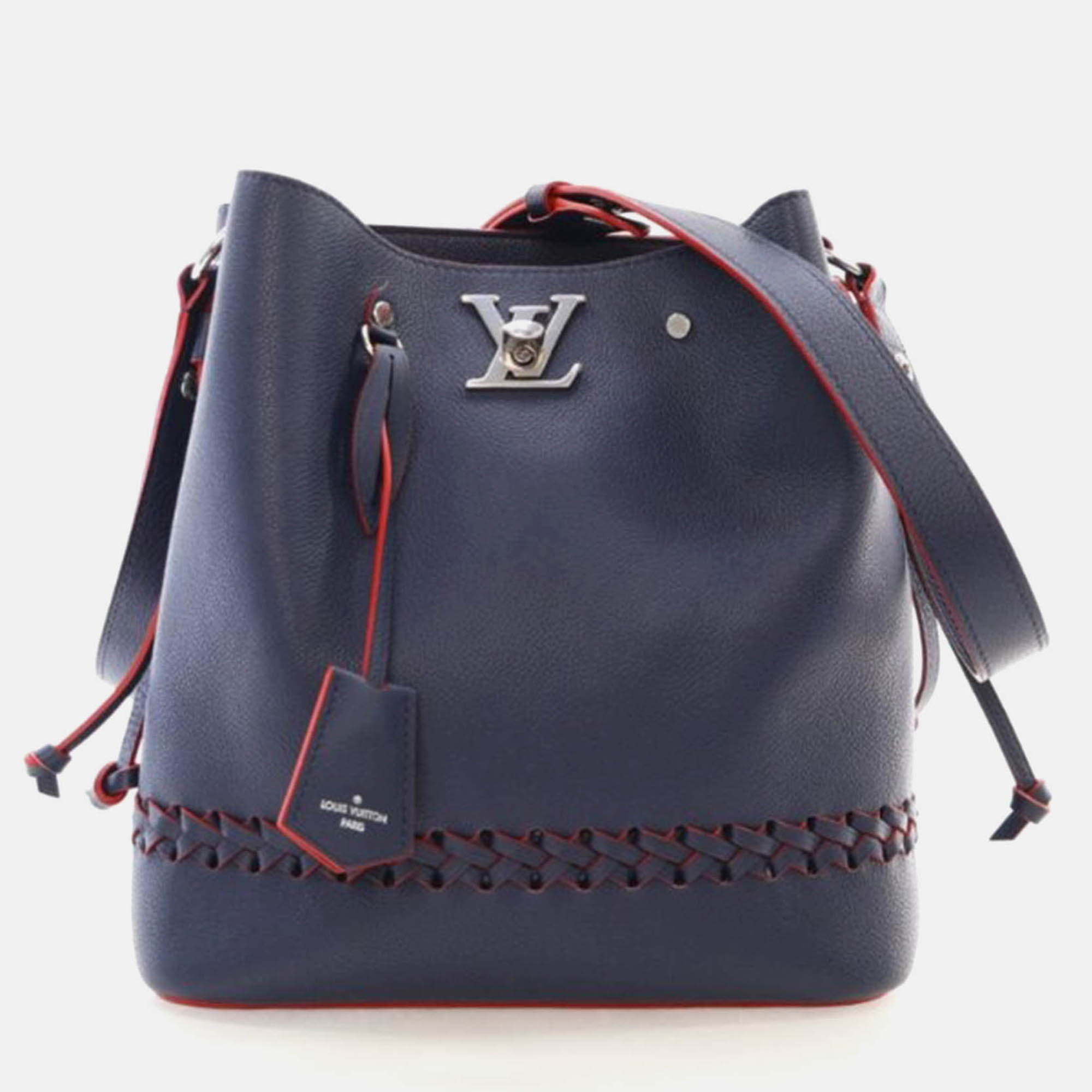 

Louis Vuitton Lockme Blue Calfskin Bucket Bag