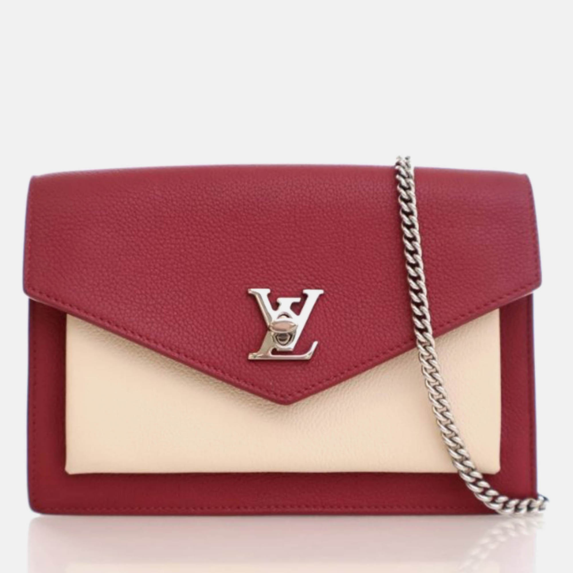 Pre-owned Louis Vuitton Calfskin Mylockme Chain Pochette In Multi