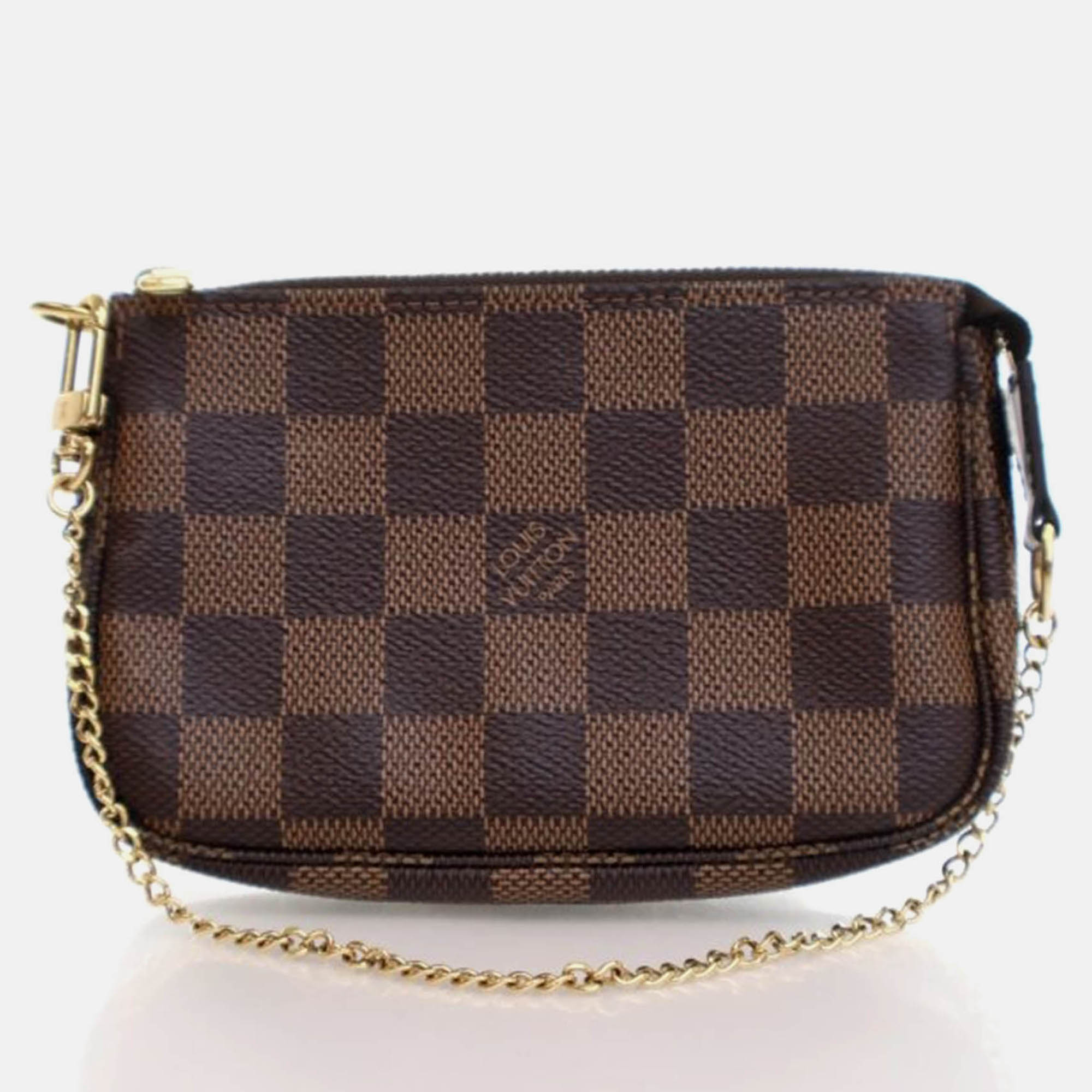 

Louis Vuitton Mini Pochette Accessoires Damier Ebene Canvas Pouch, Brown