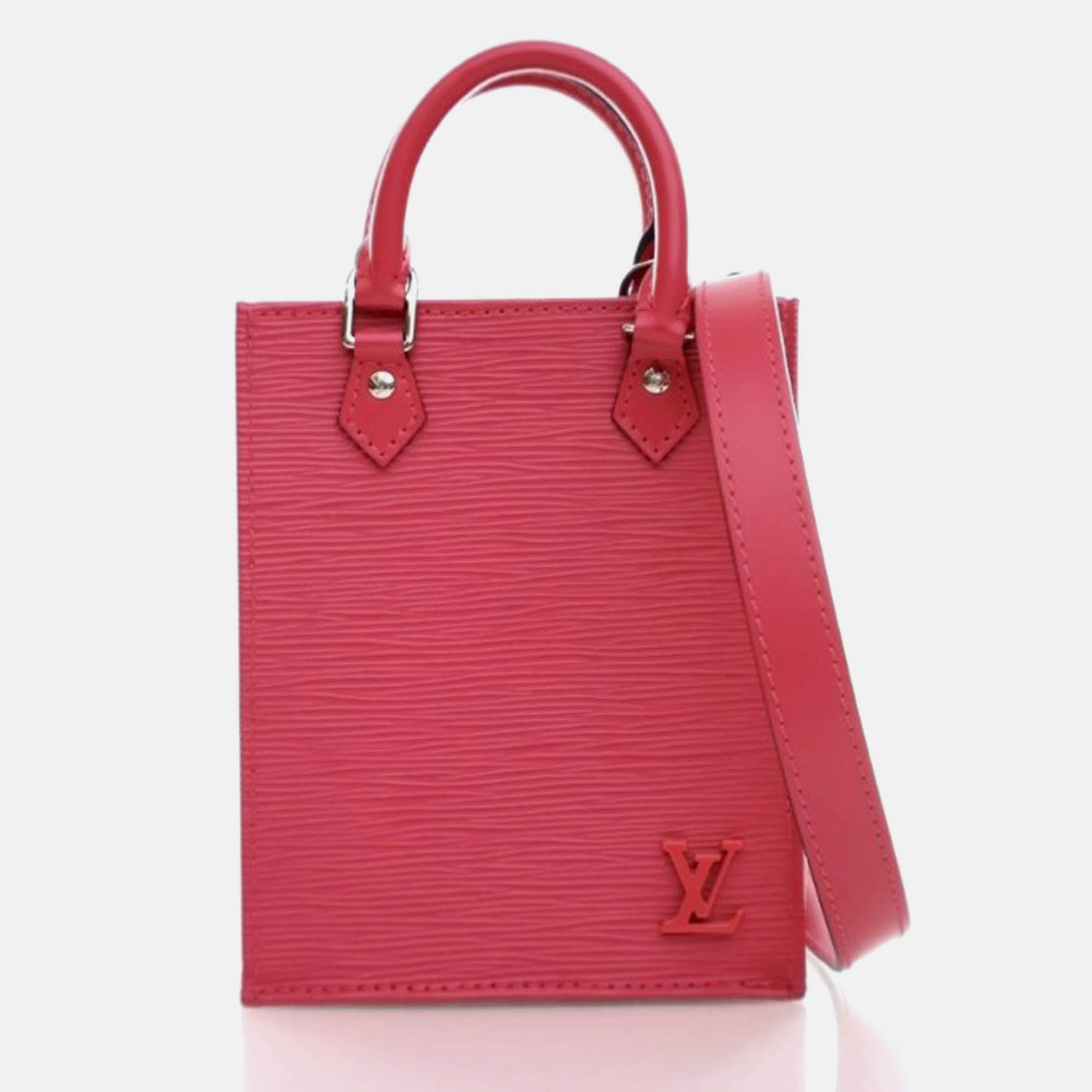 

Louis Vuitton Petit Sac Plat Epi Leather Mini Tote Bag, Pink
