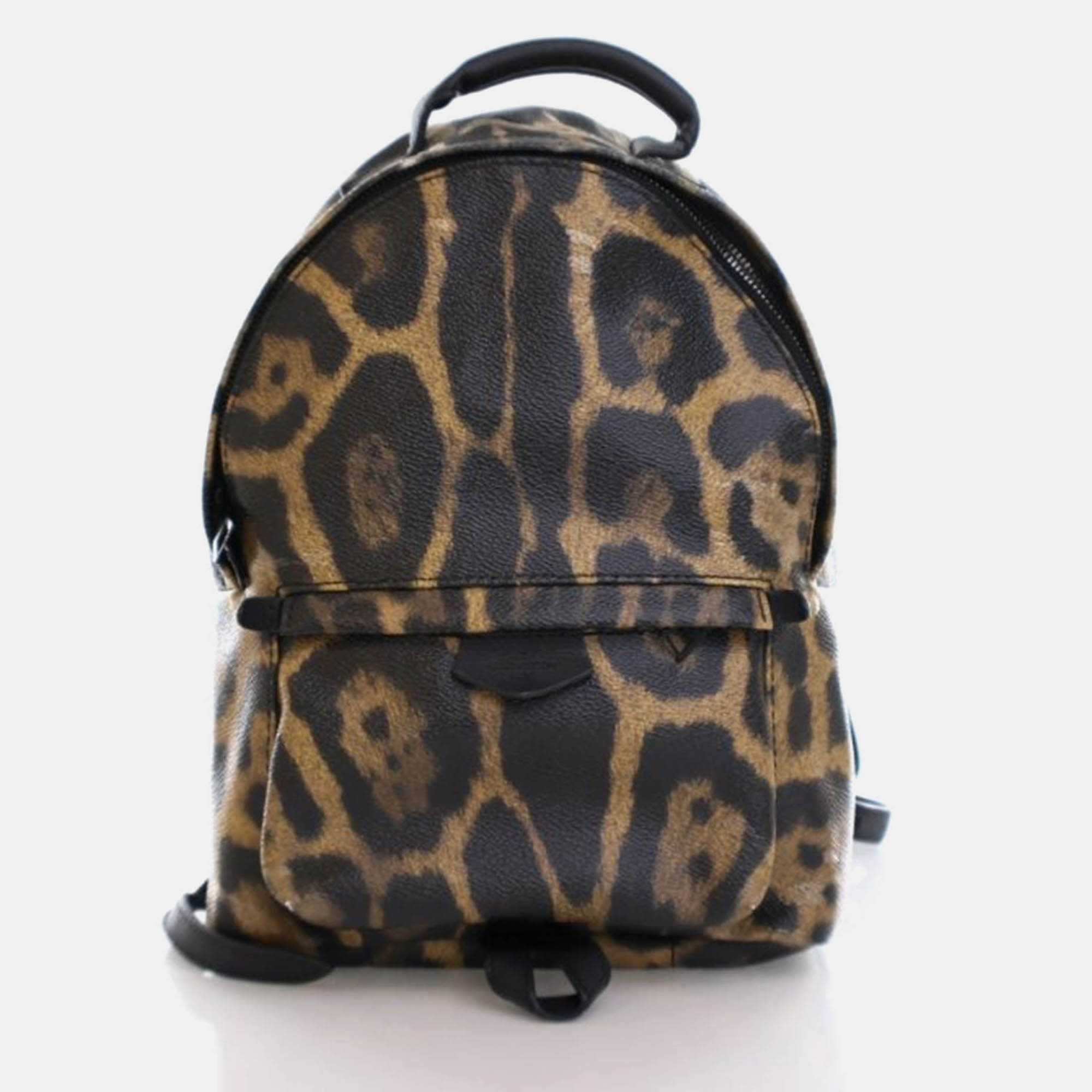 

Louis Vuitton Palm Springs Leopard Brown Black Coated Canvas Backpack