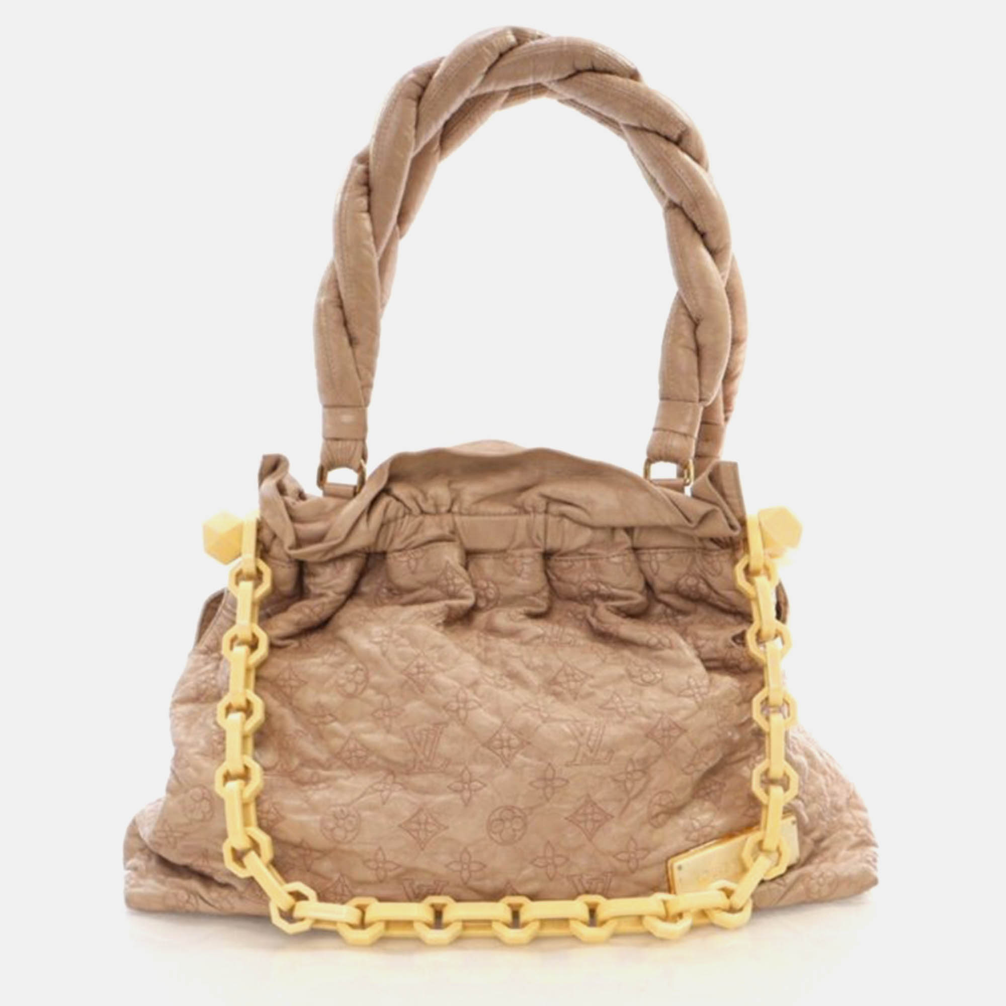 

Louis Vuitton Olympe Stratus Large Beige Leather Tote Bag