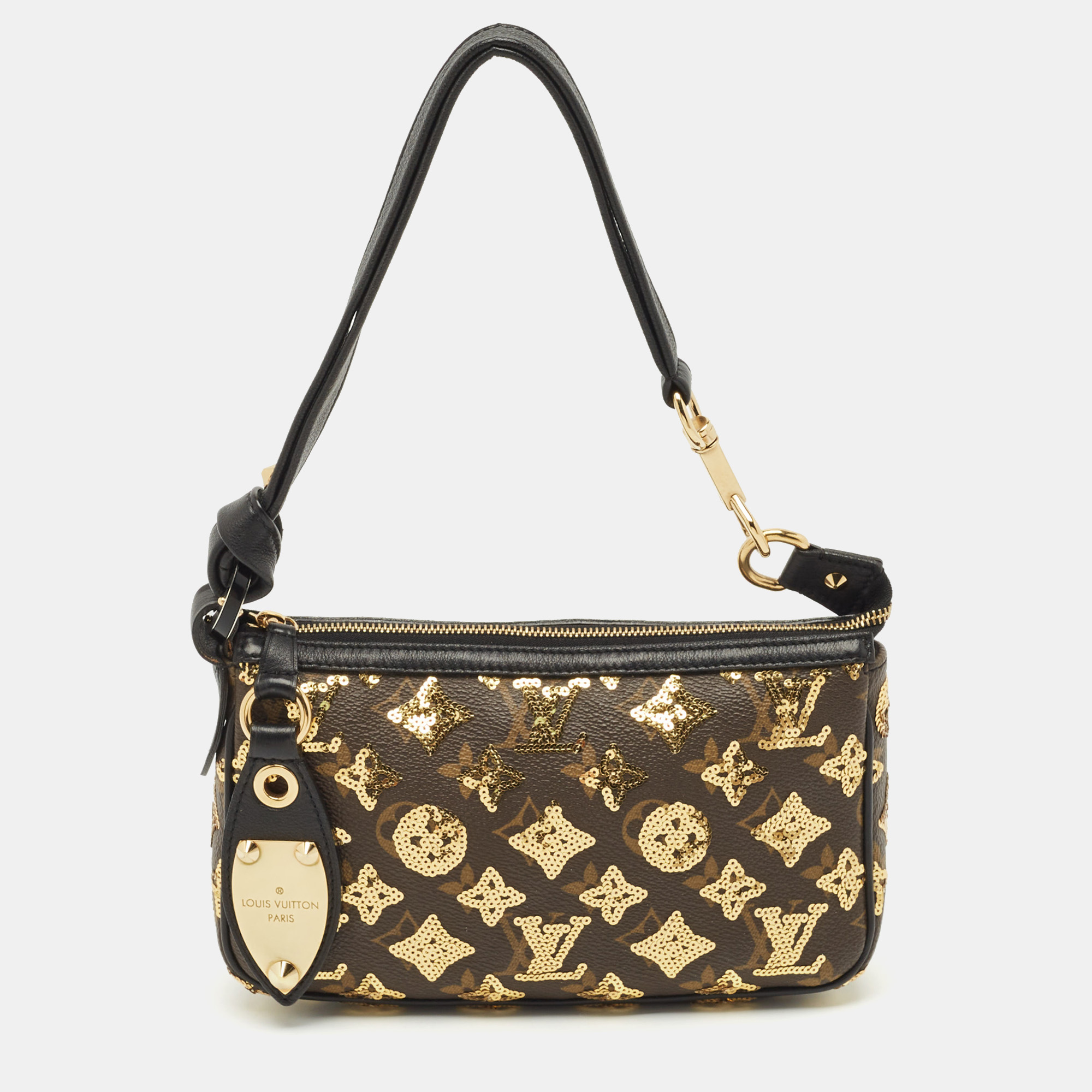 

Louis Vuitton Black Monogram Eclipse Sequins Pochette Accessoires Bag