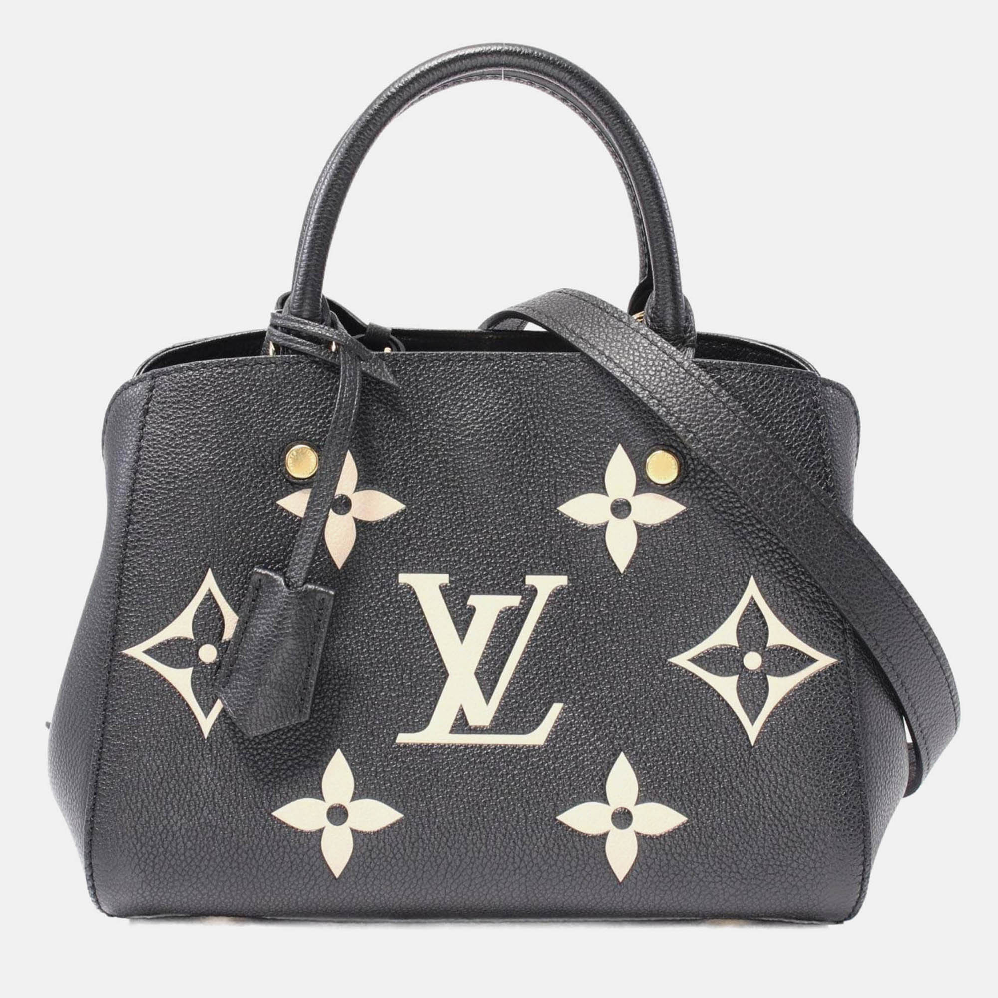 

Louis Vuitton Montaigne BB Black Beige Bicolor Monogram Empreinte Leather Handbag