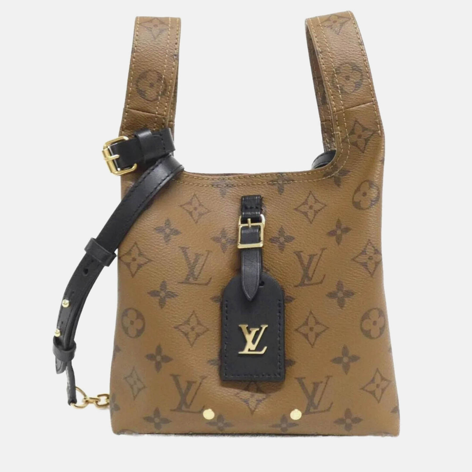 Pre-owned Louis Vuitton Atlantis Bb Monogram Reverse Canvas Shoulder Bag In Brown