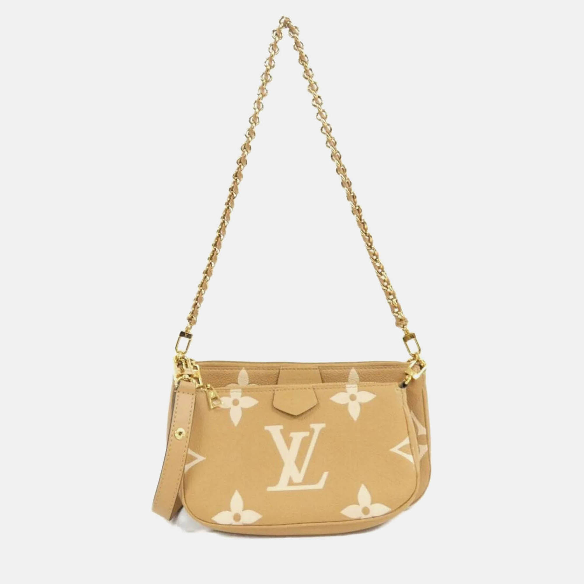 

Louis Vuitton Multi Pochette Accessoires Bicolor Monogram Empreinte Shoulder Bag, Beige