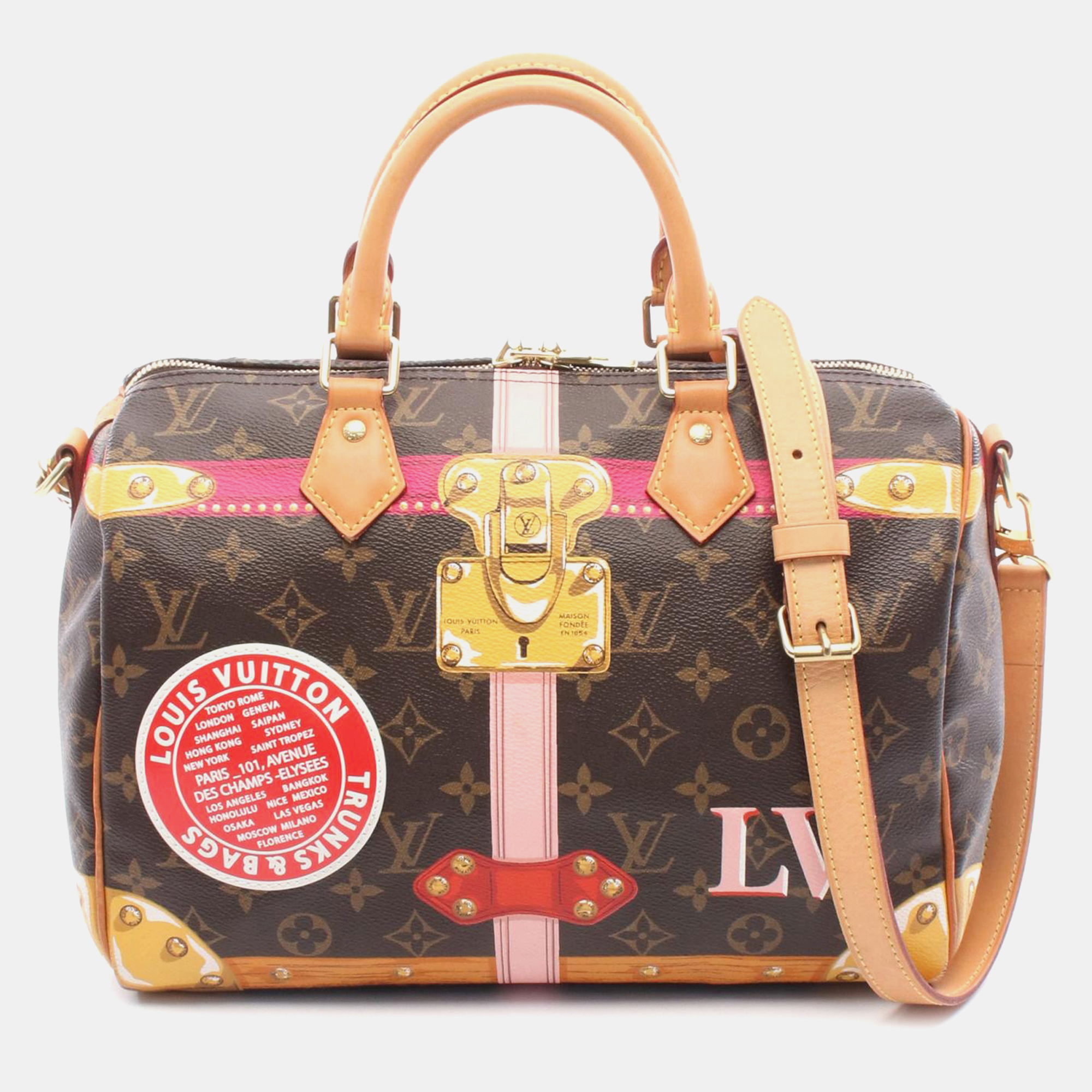 

Louis Vuitton Brown Monogram Summer Trunks Speedy Bandouliere 30