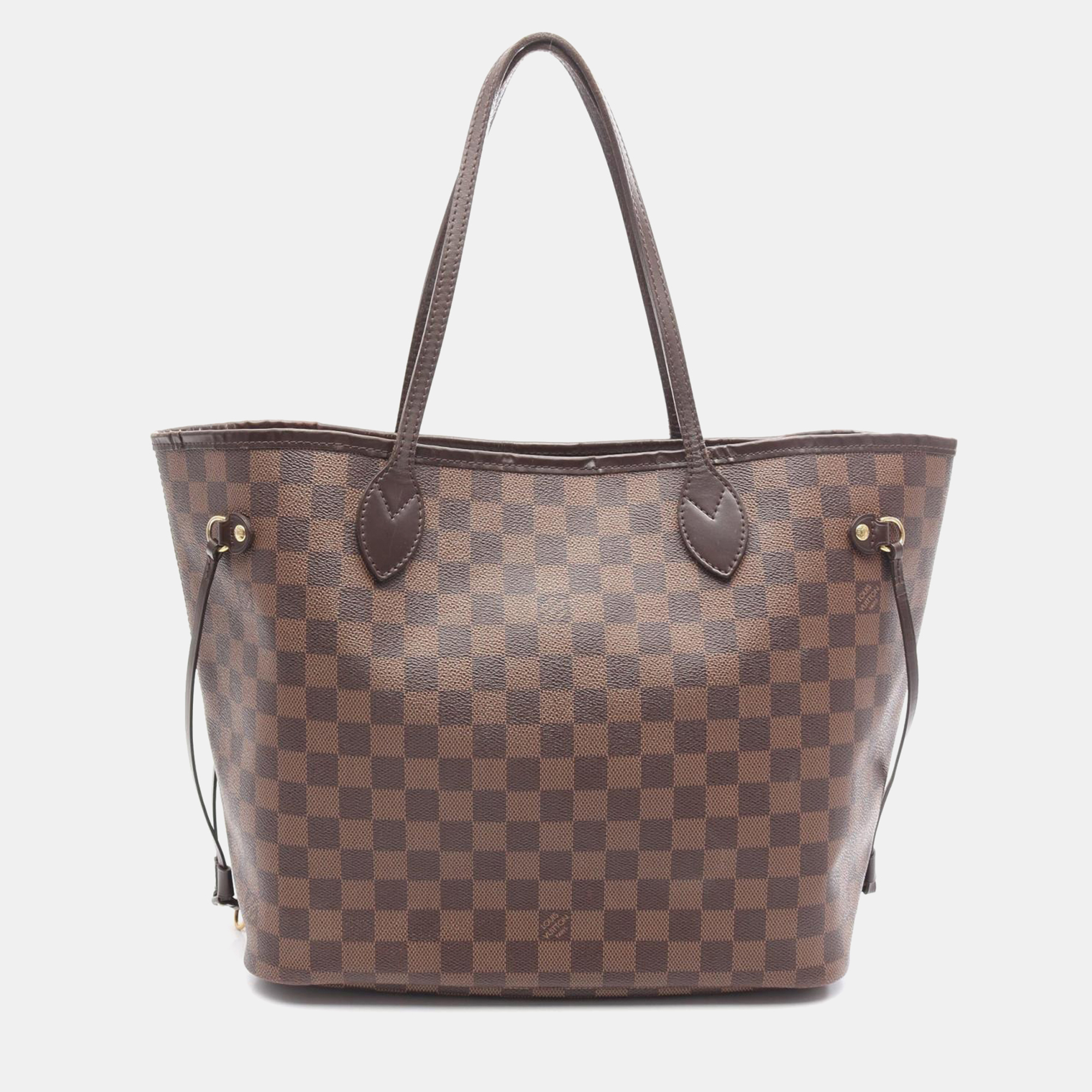 

Louis Vuitton Neverfull Mm Shoulder Tote Bag Damier Canvas Ebene, Brown
