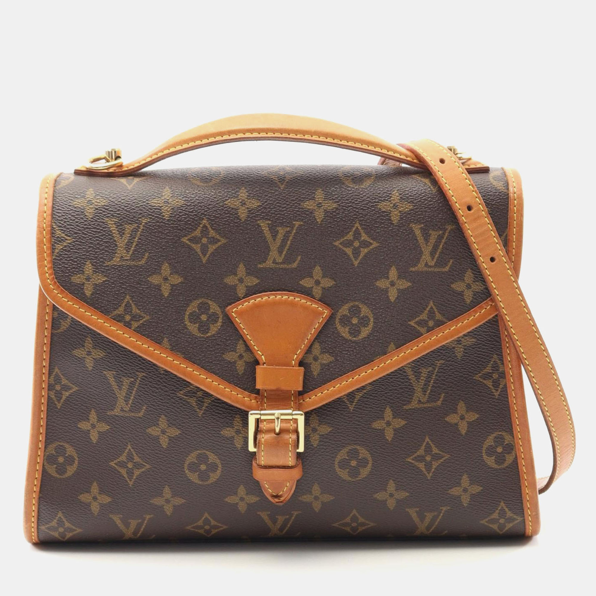 

Louis Vuitton Bel Air Brown Monogram Canvas Leather Shoulder Handbag