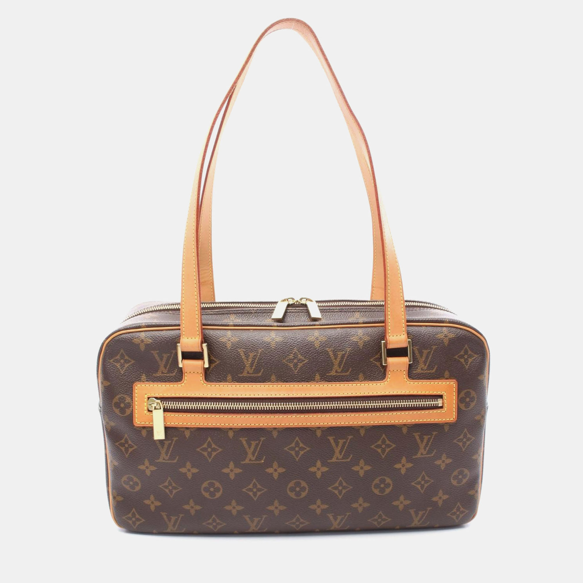 Pre-owned Louis Vuitton Cite Gm Shoulder Travel Bag Monogram Canvas Brown