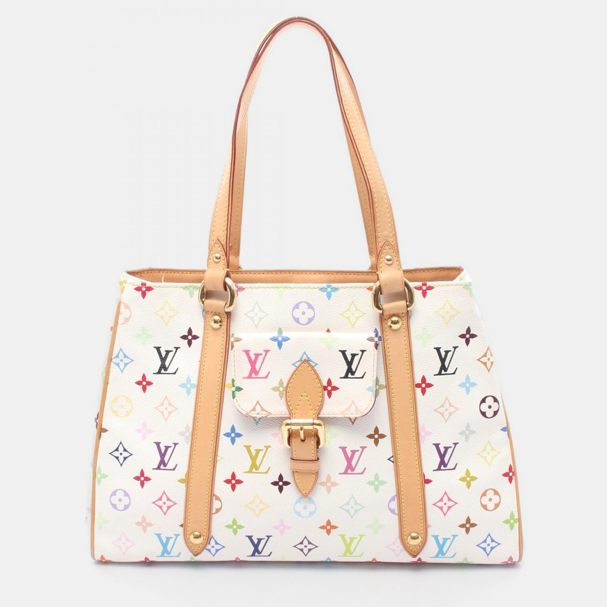 

Louis Vuitton Aurelia MM White Monogram Multicolore Canvas Tote Bag