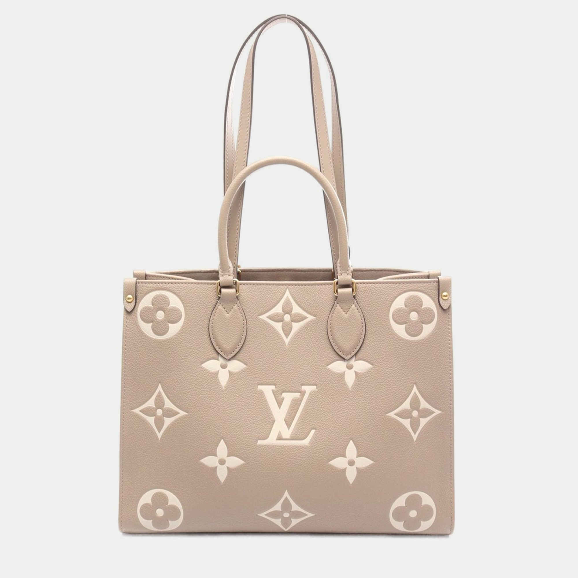 

Louis Vuitton On The Go MM Beige Monogram Leather Tote Bag