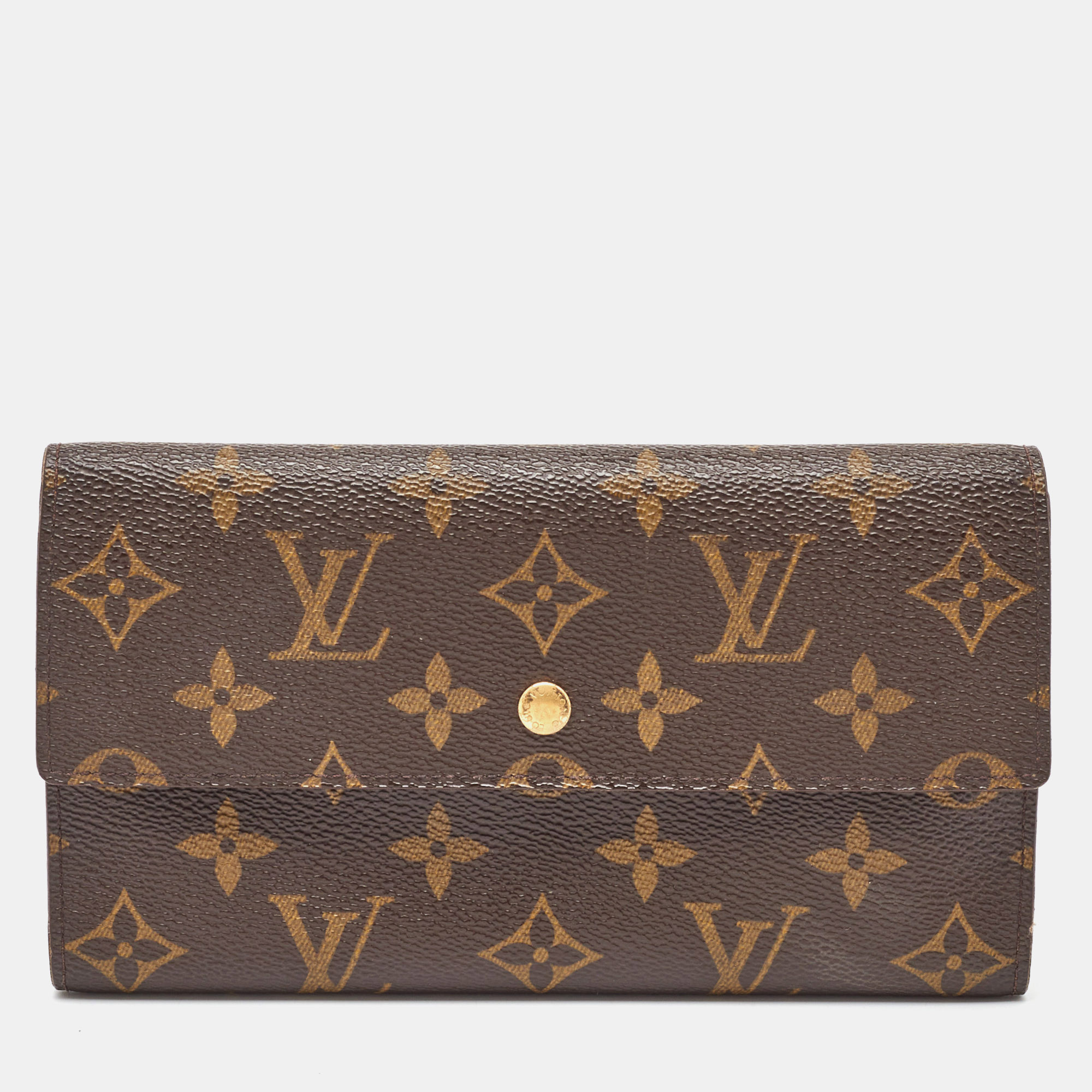 

Louis Vuitton Monogram Canvas Sarah Long Wallet, Brown