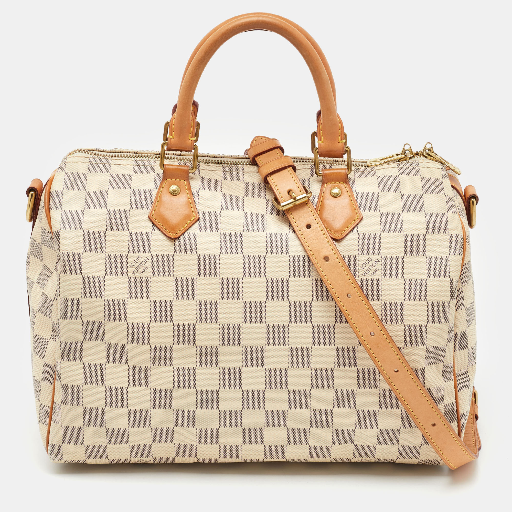 

Louis Vuitton Damier Azur Canvas Speedy Bandoulière 30 Bag, White