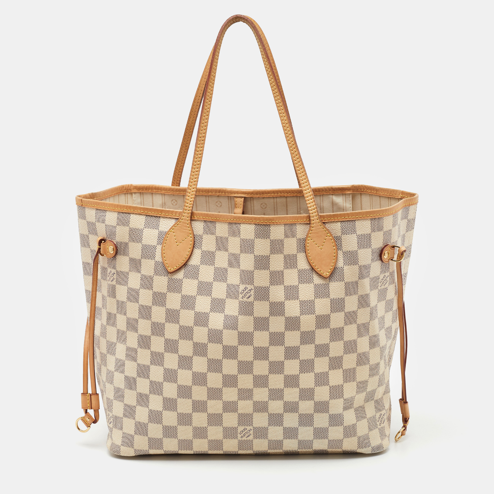 

Louis Vuitton Damier Azur Canvas Neverfull MM Bag, White