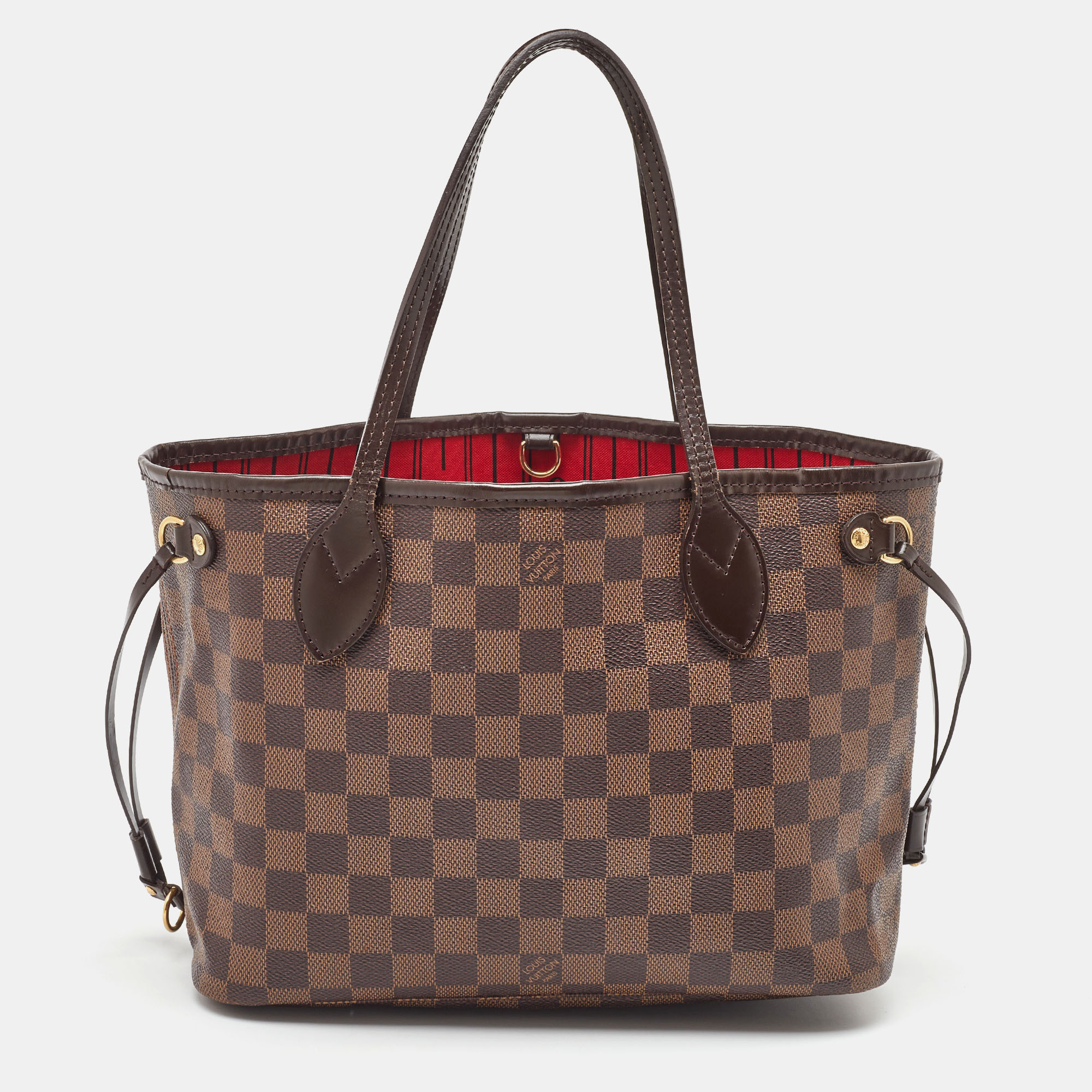 

Louis Vuitton Damier Ebene Canvas Neverfull PM Bag, Brown