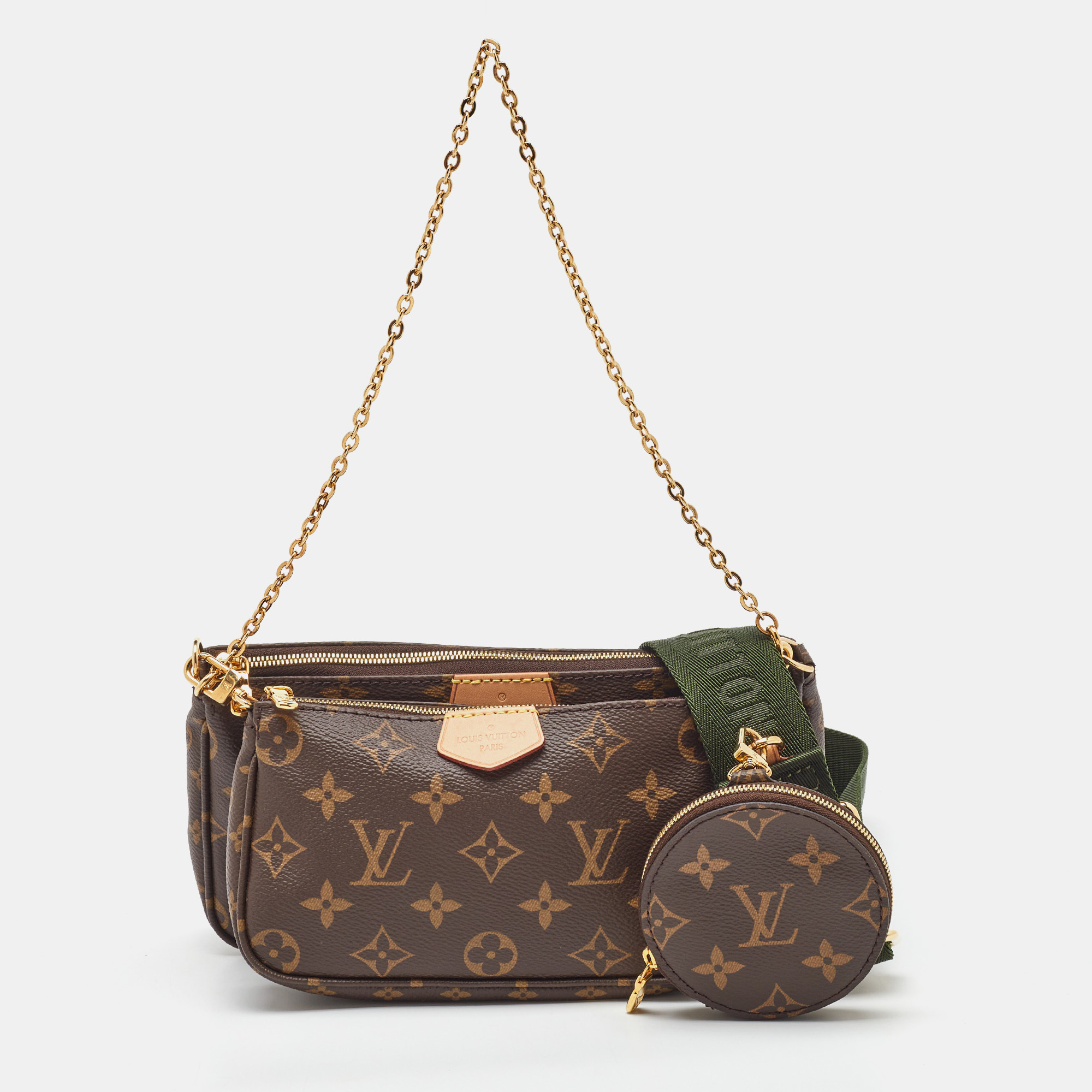 

Louis Vuitton Khaki Monogram Canvas Multi Pochette Accessories Bag, Brown