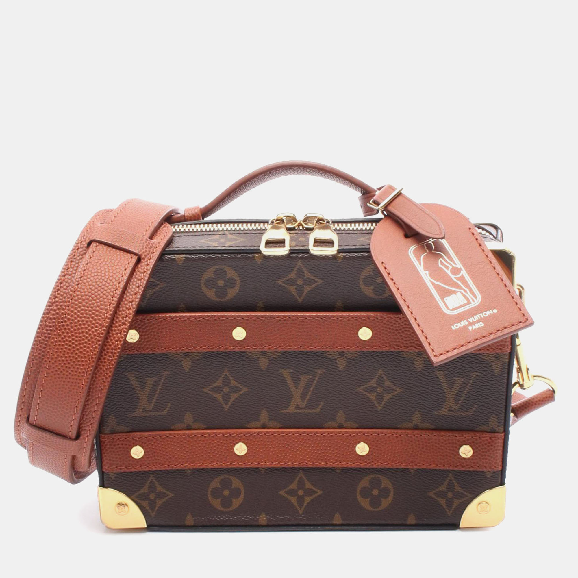 

Louis Vuitton Brown NBA Monogram Handle Trunk Satchel