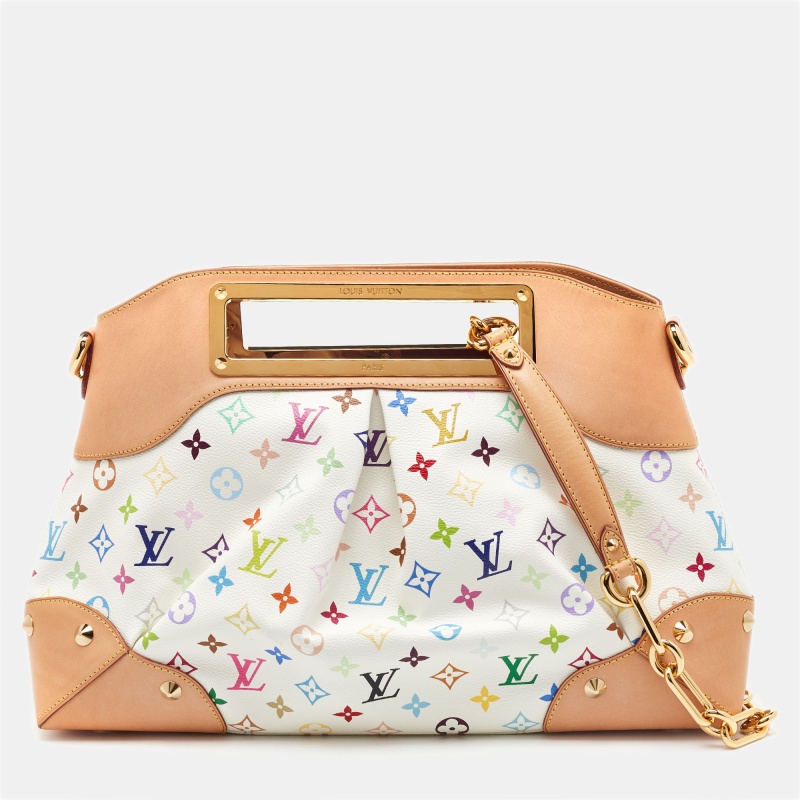 

Louis Vuitton White Monogram Multicolore Canvas Judy GM Bag, Multicolor
