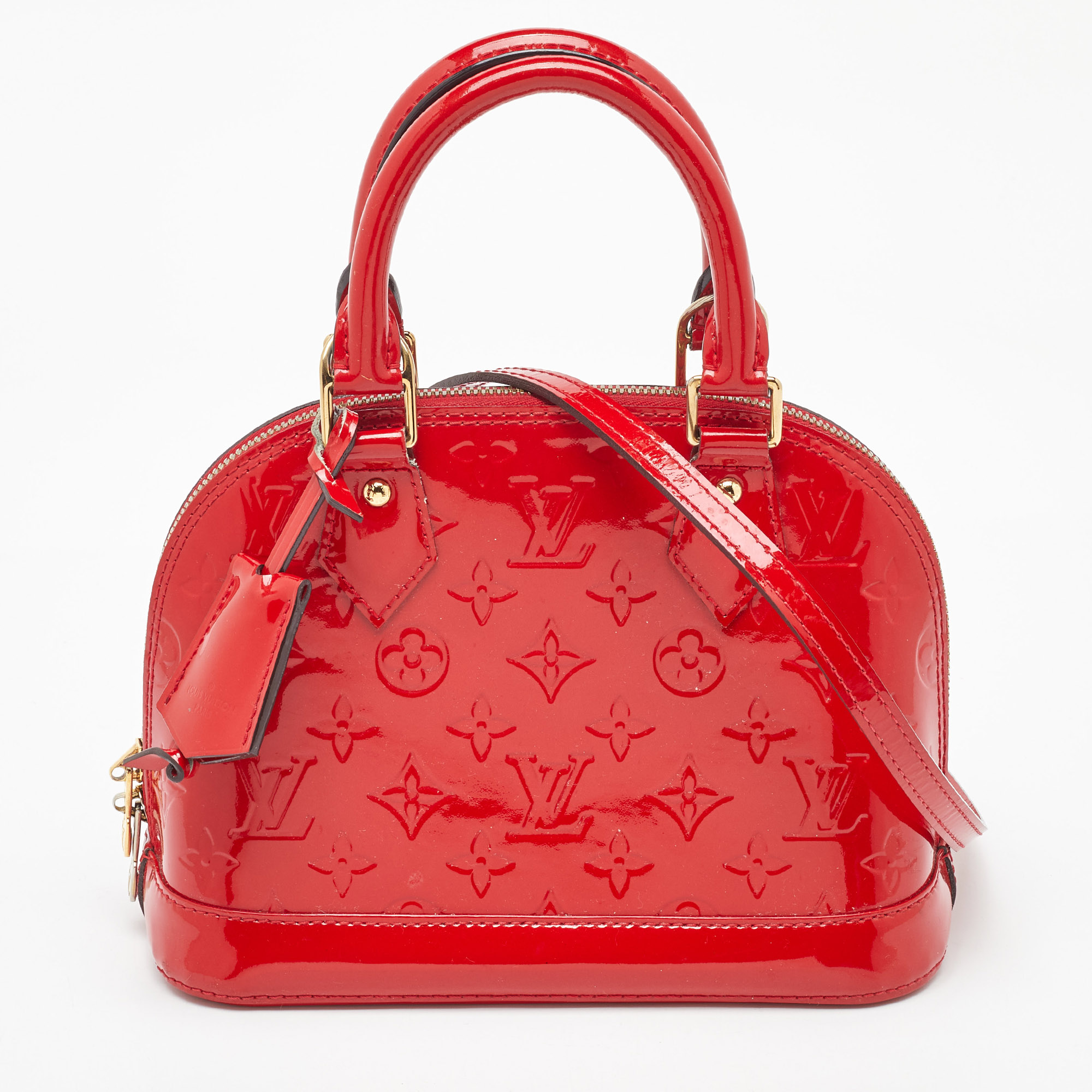 

Louis Vuitton Cerise Monogram Vernis Alma BB Bag, Red