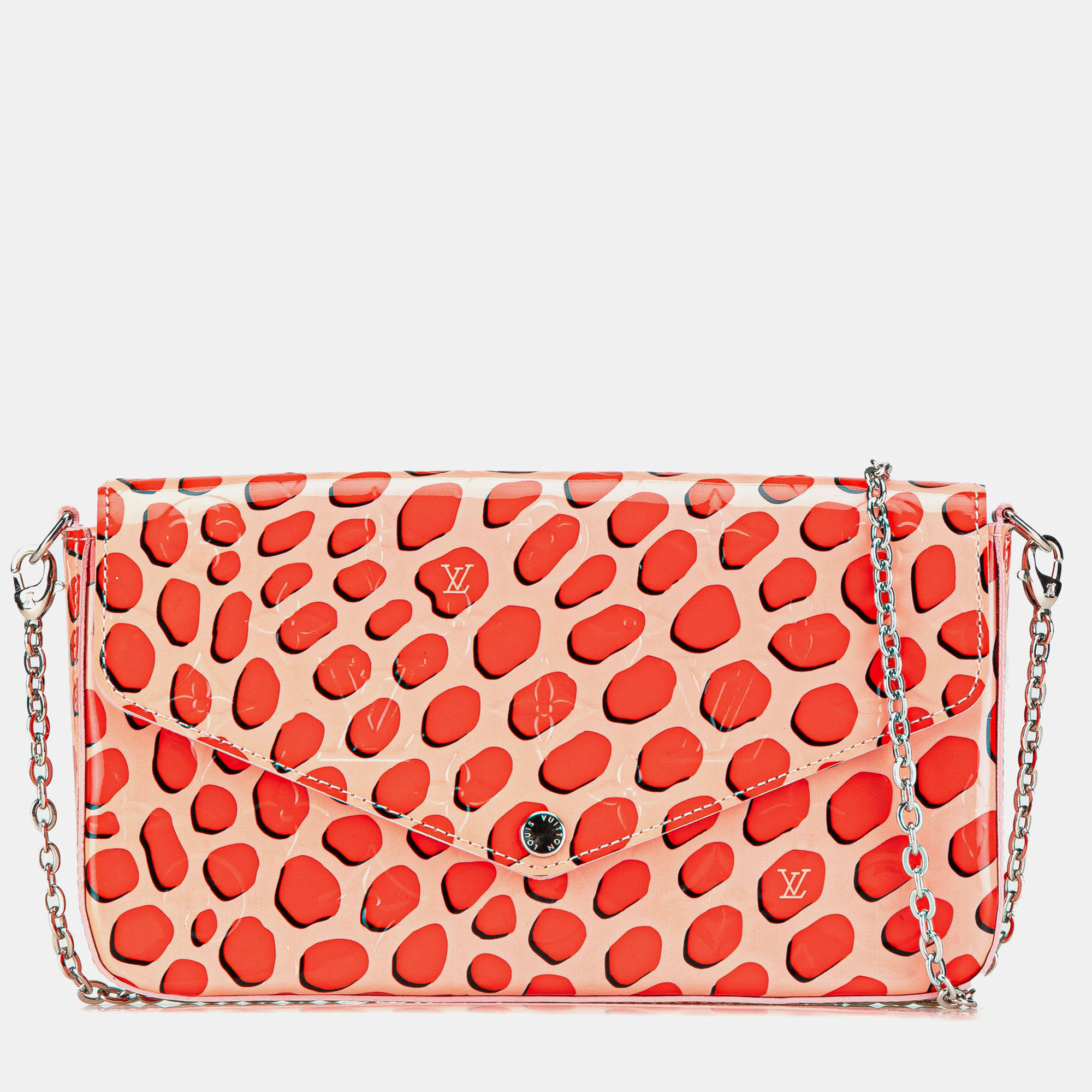 

Louis Vuitton Pink Monogram Vernis Jungle Dots Pochette Felicie