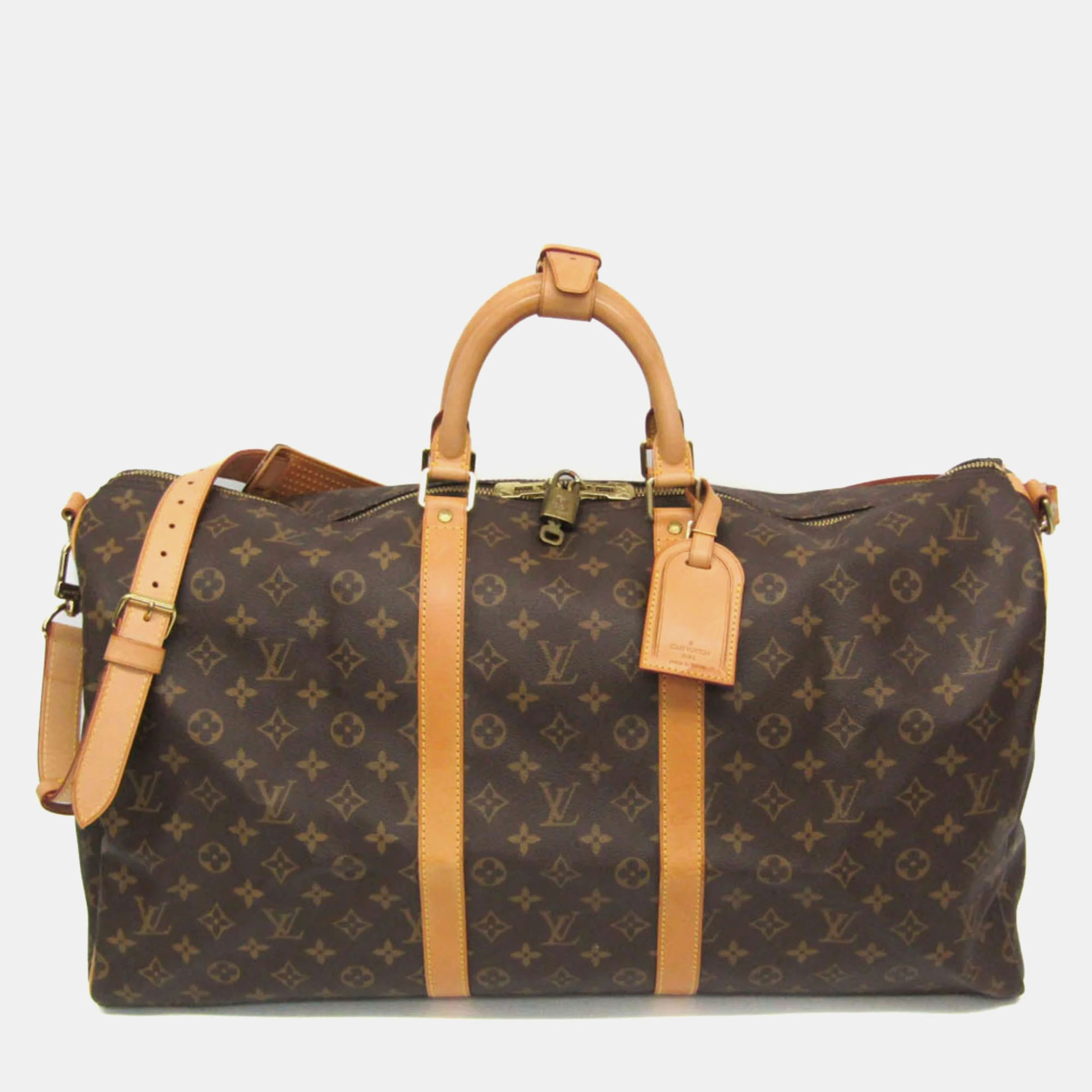 

Louis Vuitton Keepall Bandouliere 55 Monogram Coated Canvas Boston Bag, Brown