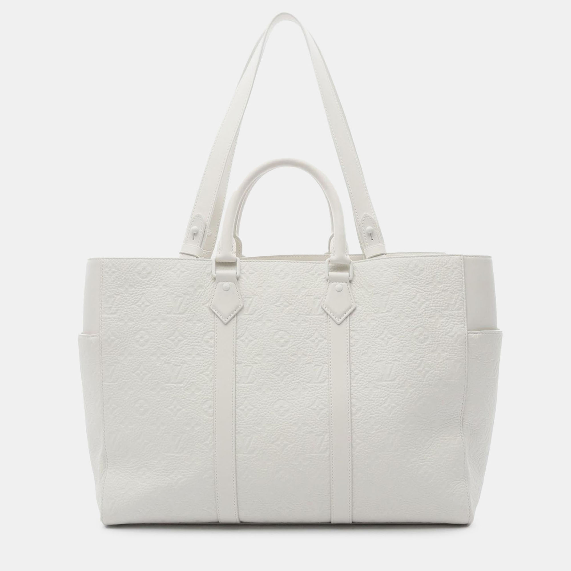 

Louis Vuitton White Monogram Taurillon Sac Plat 24H Tote