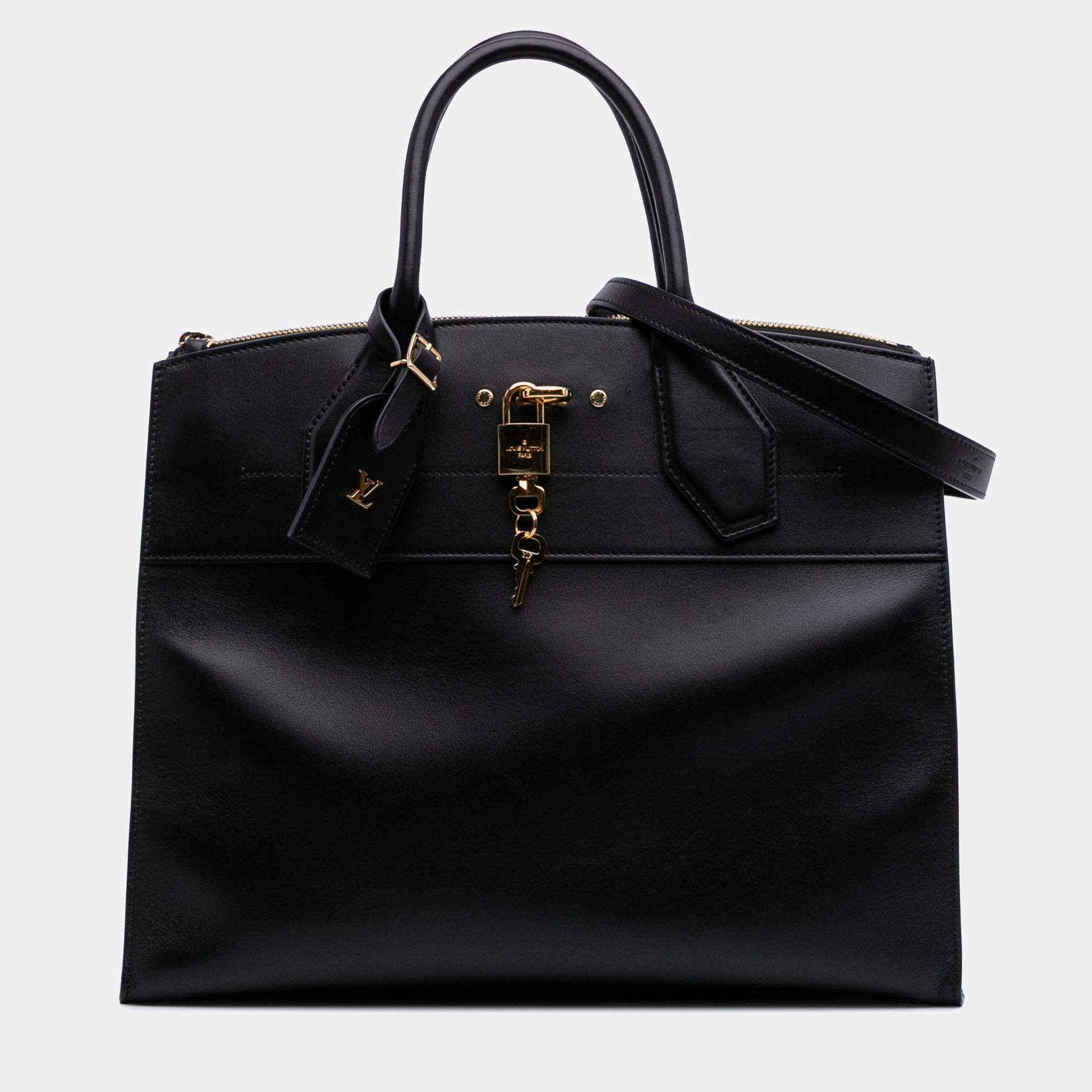 

Louis Vuitton Black Leather City Steamer MM