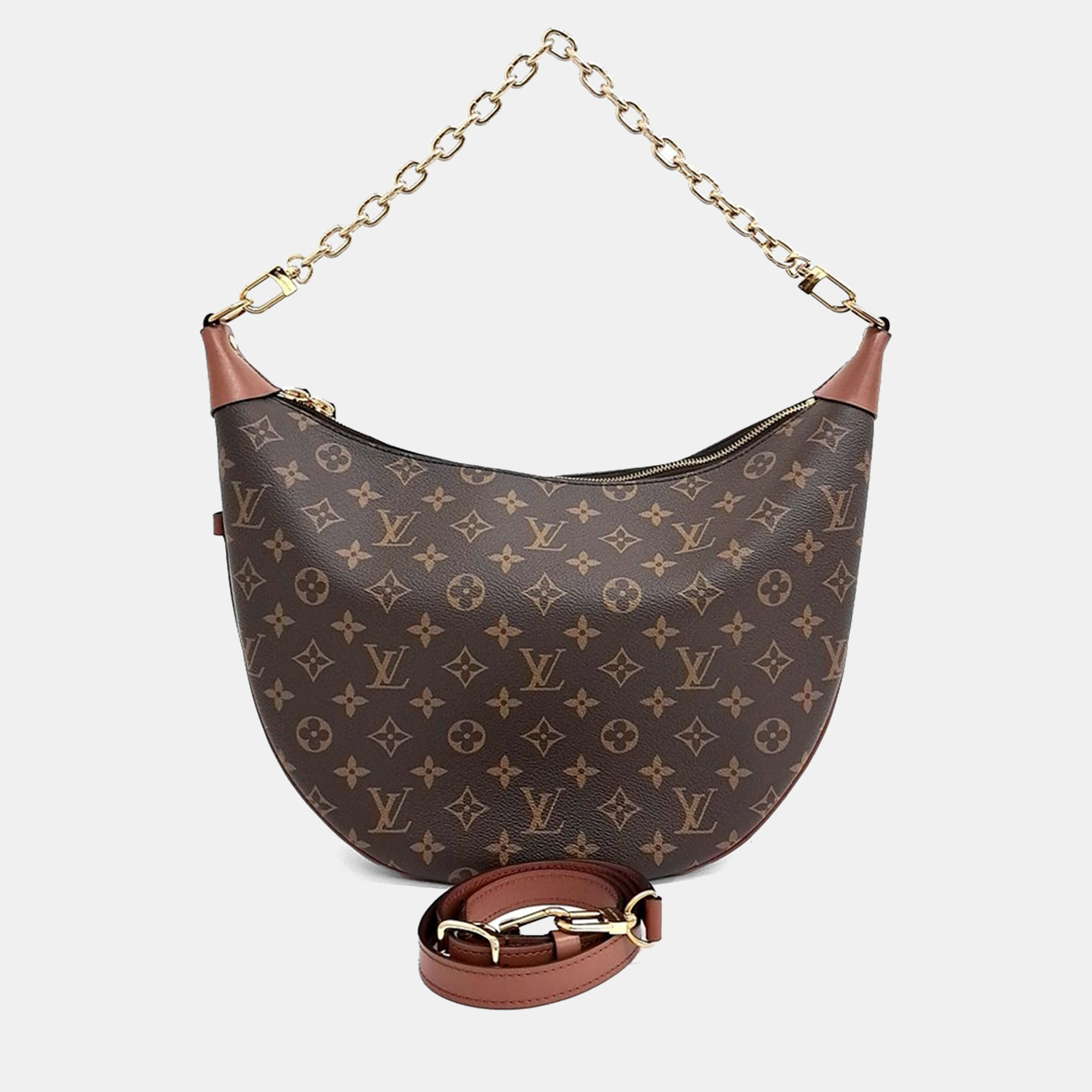 

Louis Vuitton Brown Coated Canvas Loop Hobo Bag