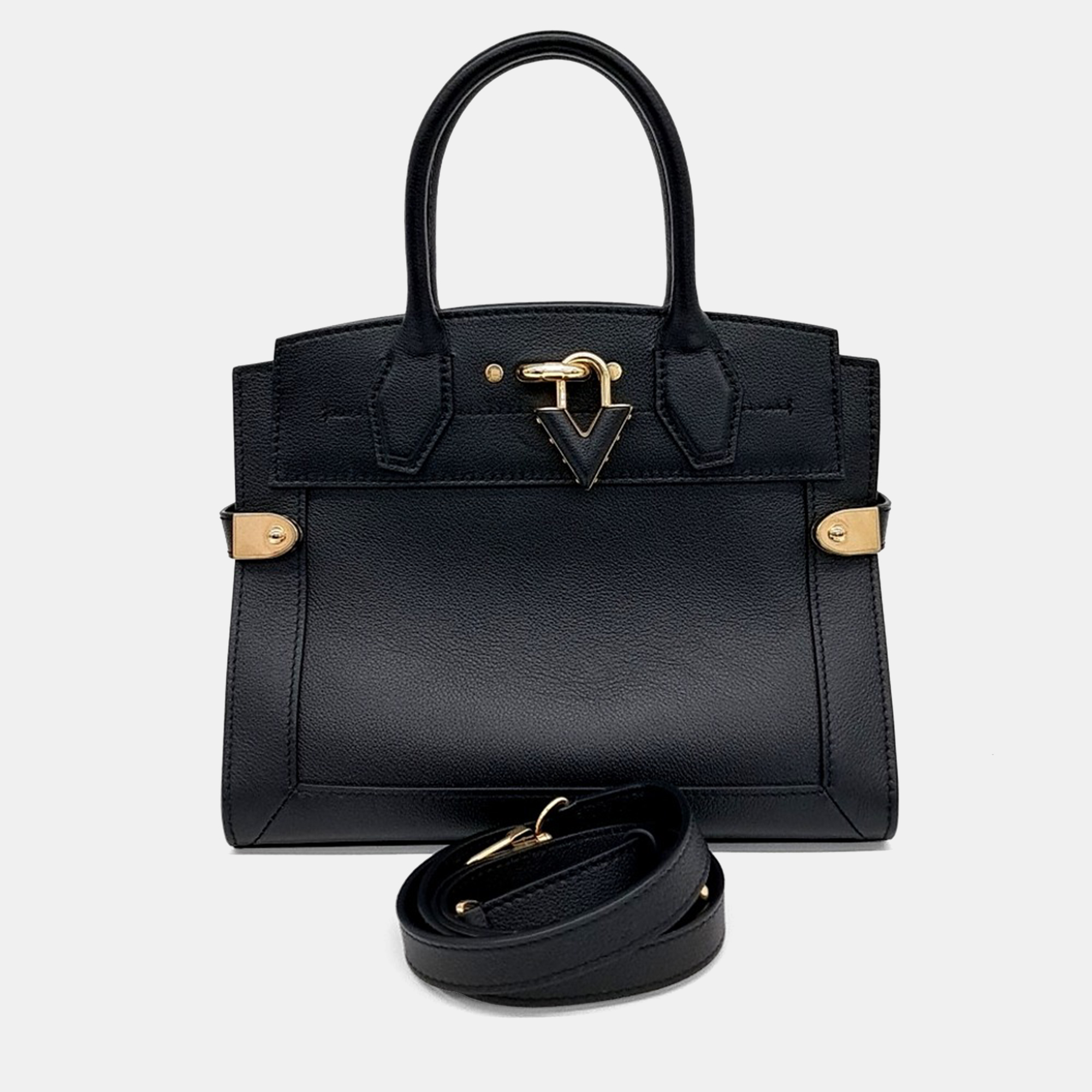 

Louis Vuitton Black Leather Steamer PM