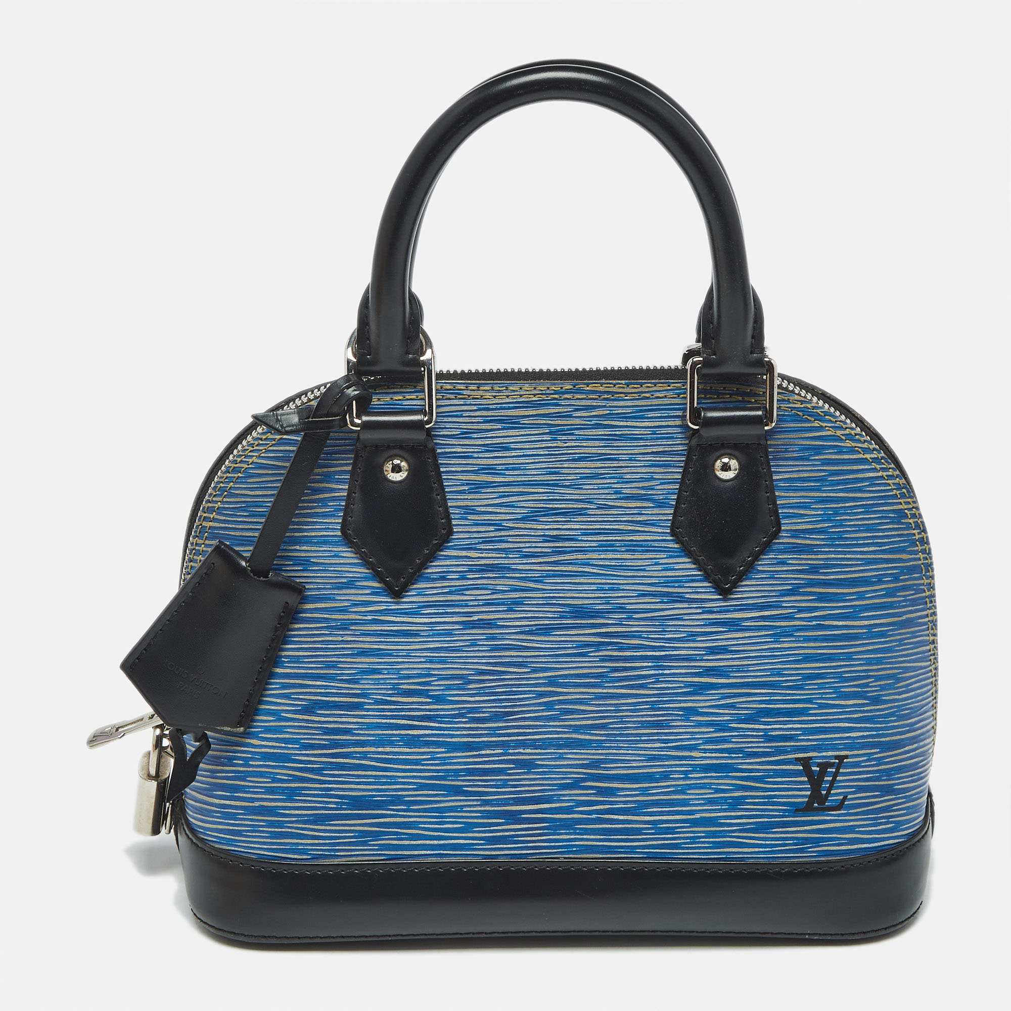 

Louis Vuitton Denim Blue Epi Leather Alma BB Bag