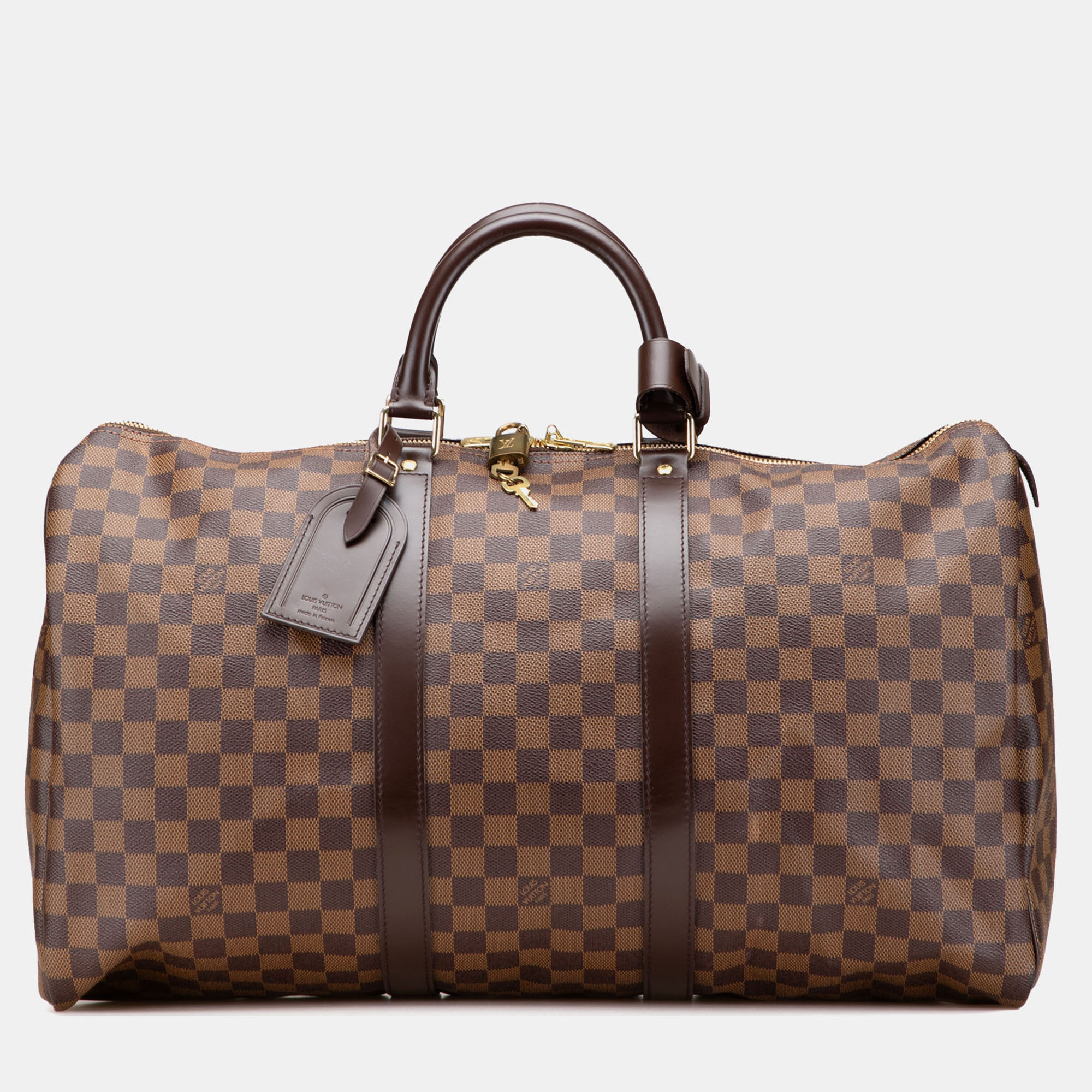 

Louis Vuitton Brown Damier Ebene Keepall 50