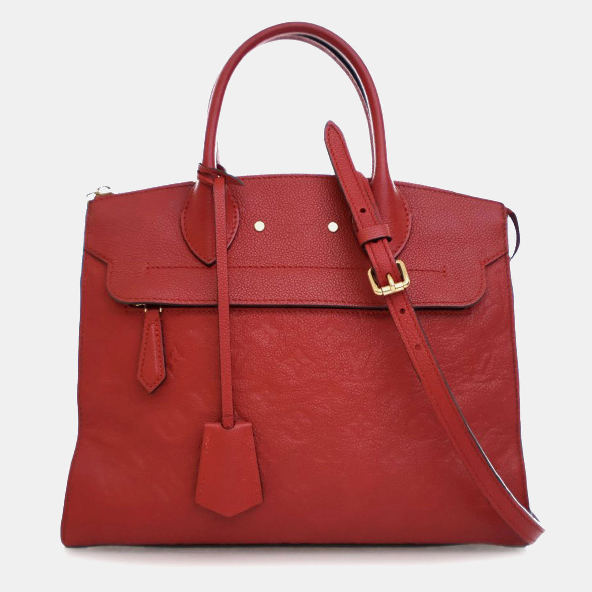 

Louis Vuitton Red Monogram Empreinte Pont Neuf MM