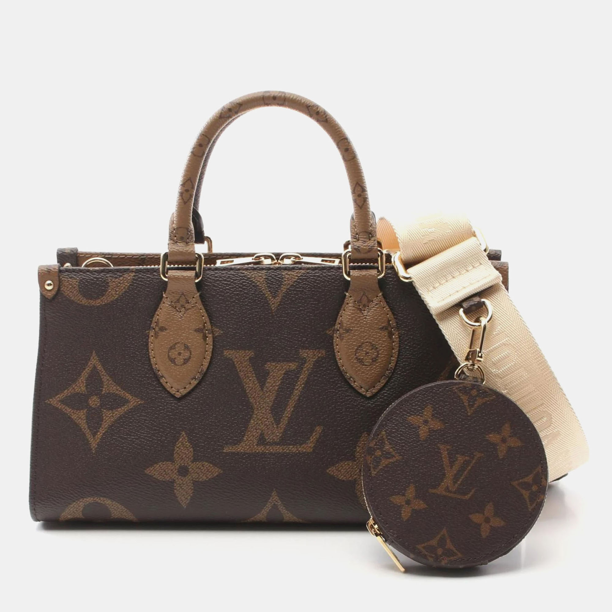 

Louis Vuitton On The Go EW Monogram Giant Reverse Coated Canvas Tote Bag, Brown