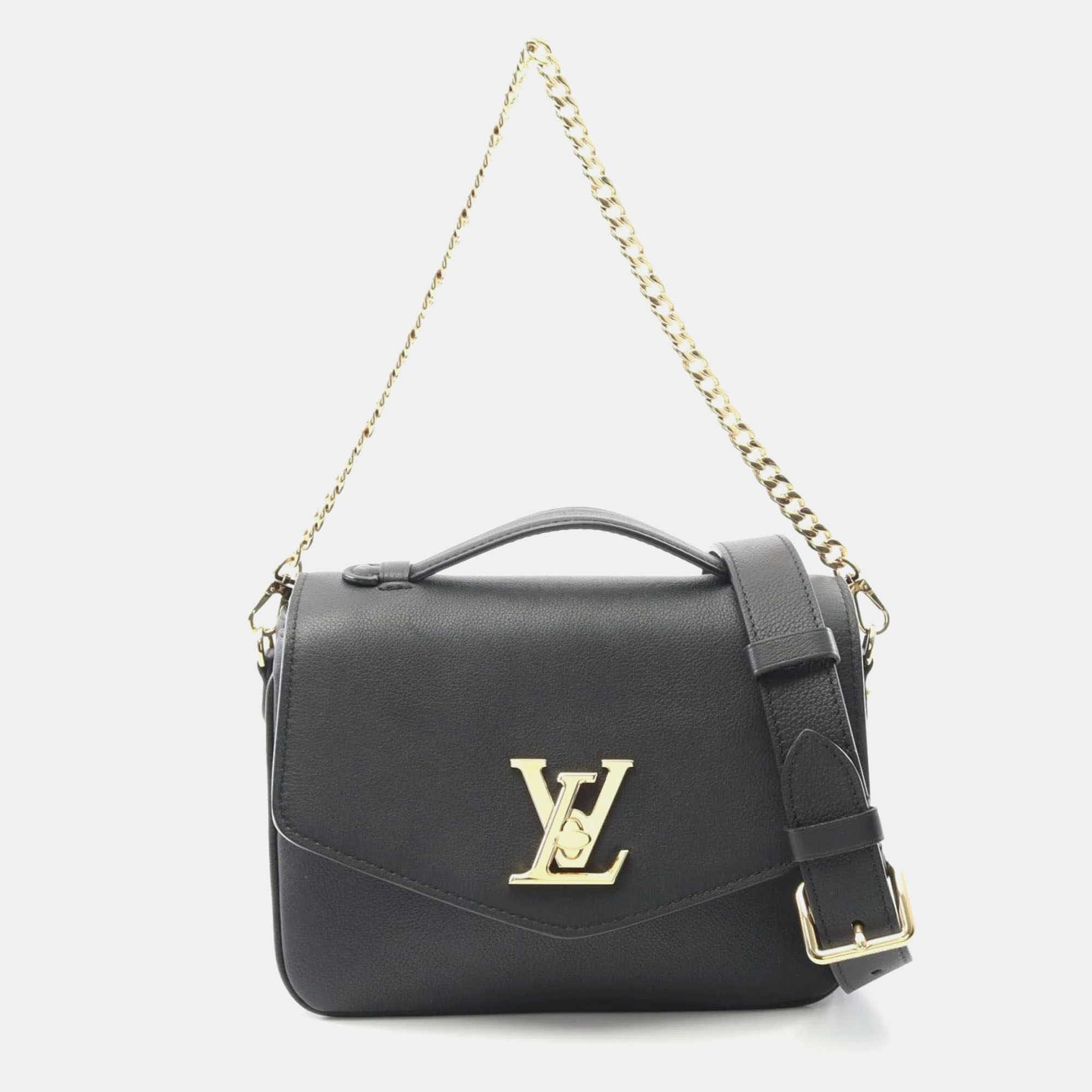 

Louis Vuitton Lockme Oxford Black Leather Shoulder Bag