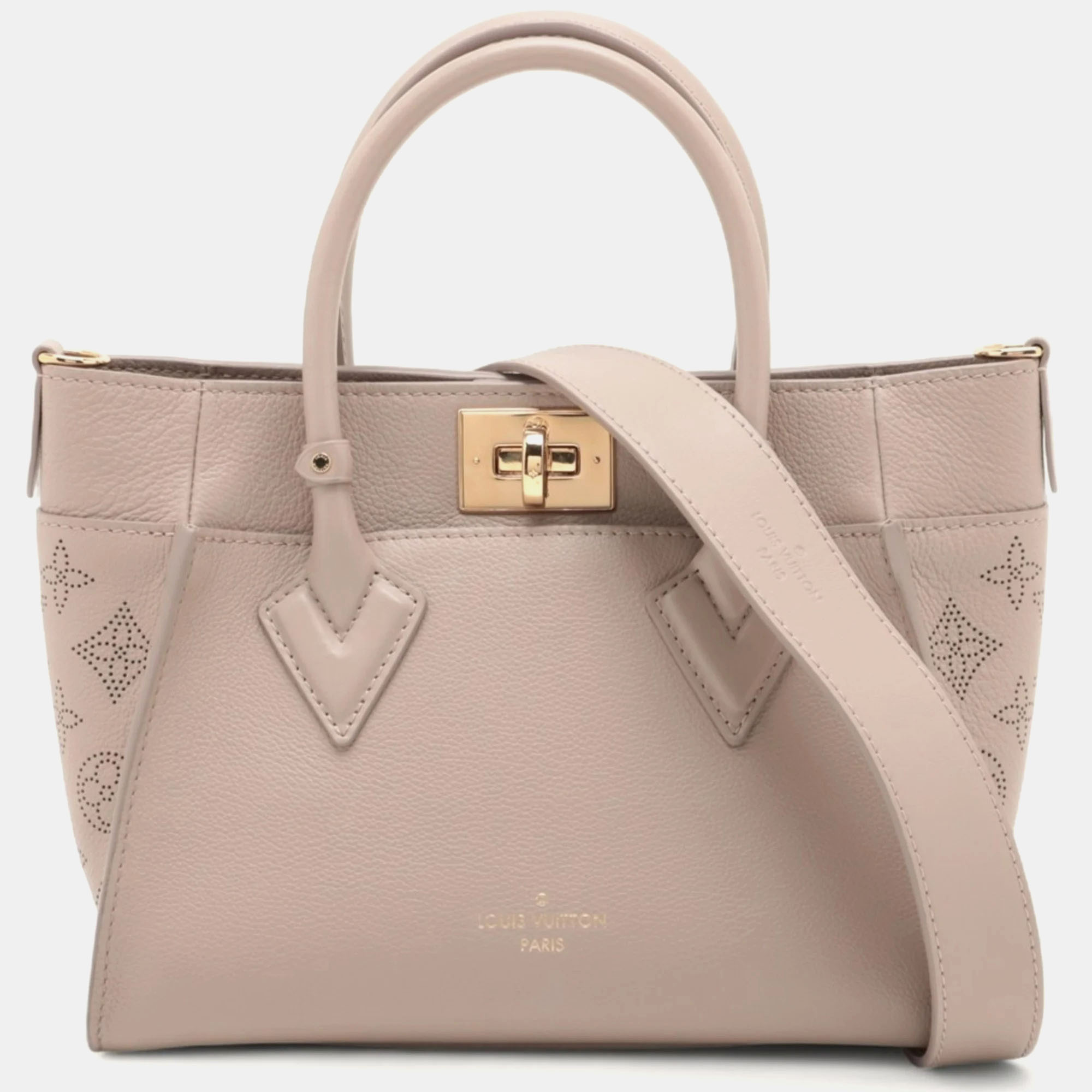 

Louis Vuitton On My Side PM Beige Mahina Leather Shoulder Bag