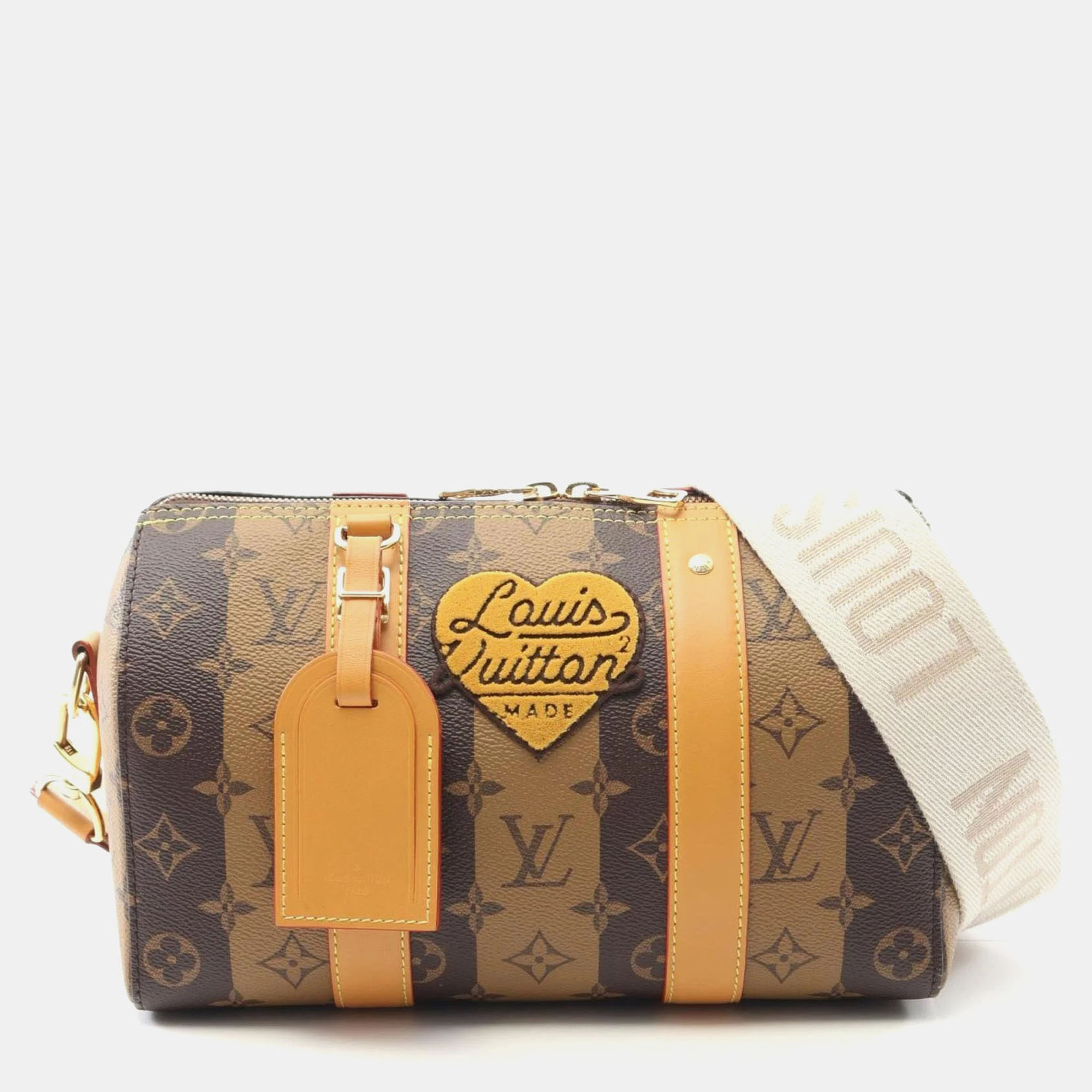 

Louis Vuitton City Keepall Monogram Stripe Brown Coated Canvas Shoulder Bag