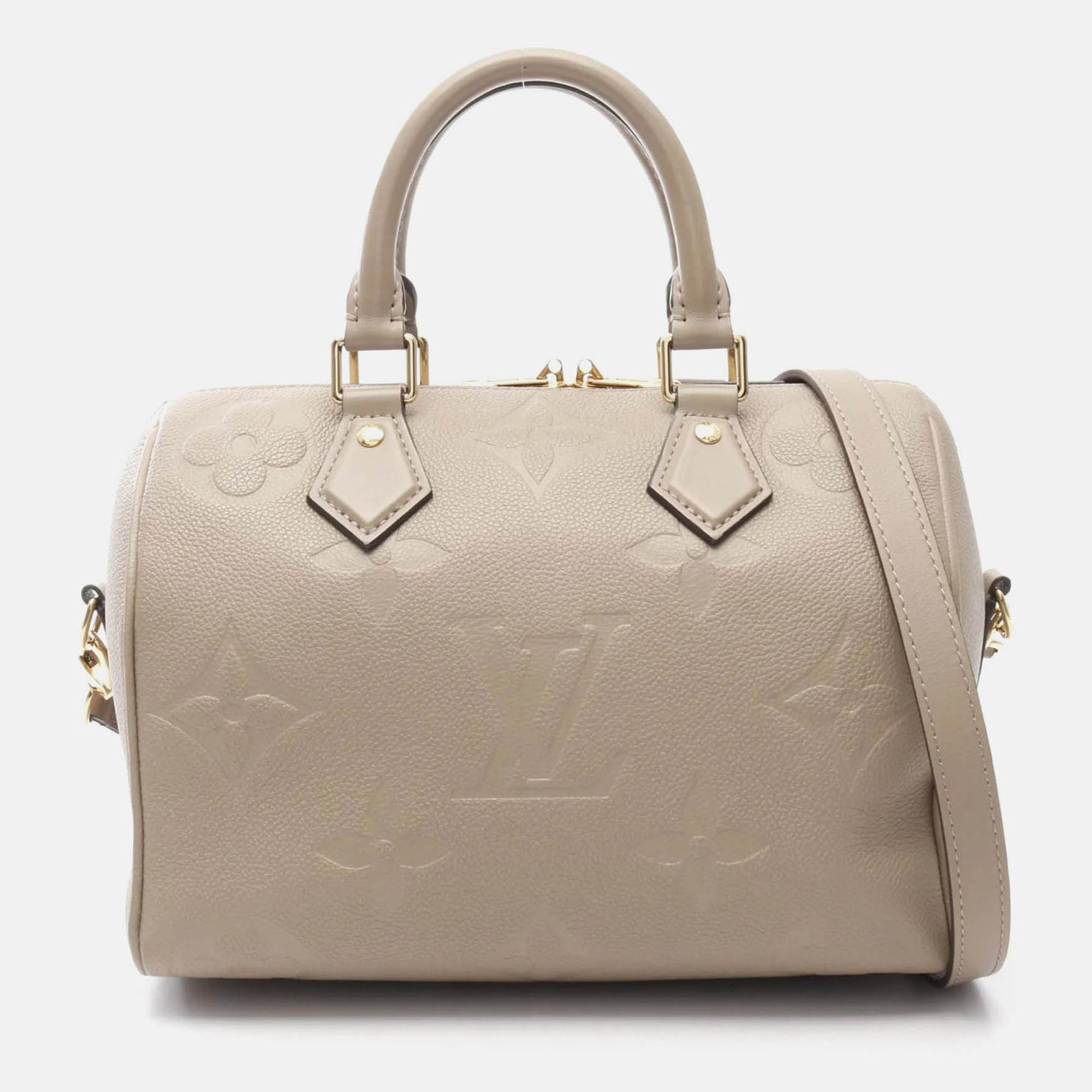 

Louis Vuitton Speedy Bandouliere 25 Tourterelle Monogram Empreinte Leather Handbag, Beige