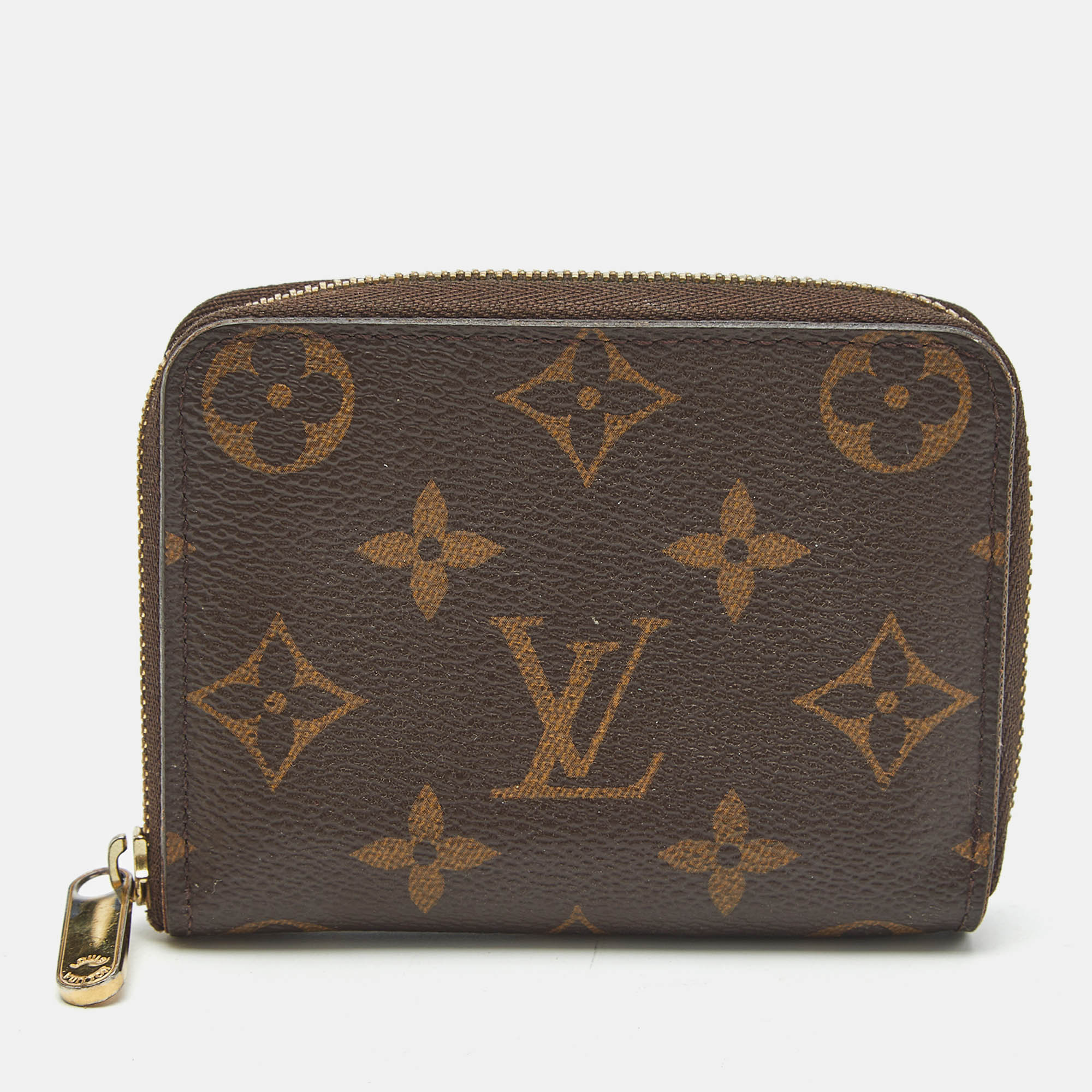 Pre-owned Louis Vuitton Monogram Canvas Zippy Coin Purse In Brown