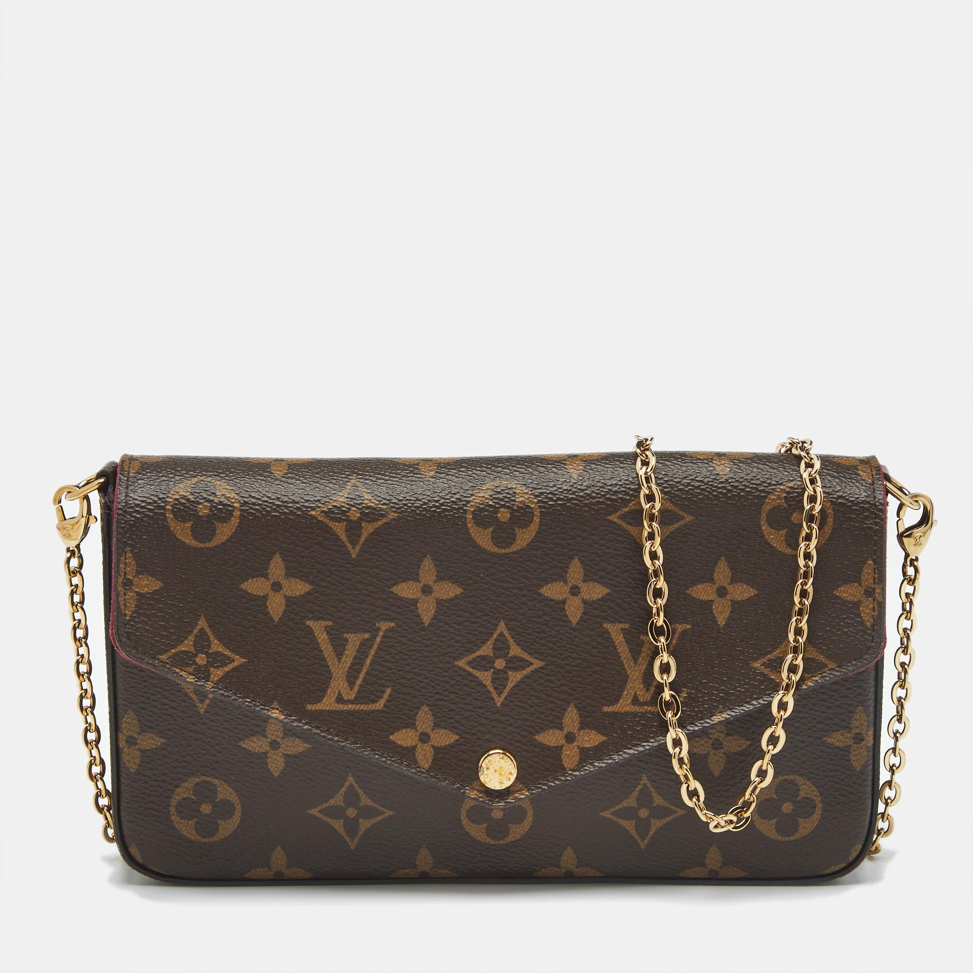 

Louis Vuitton Monogram Canvas Pochette Felicie Bag, Brown